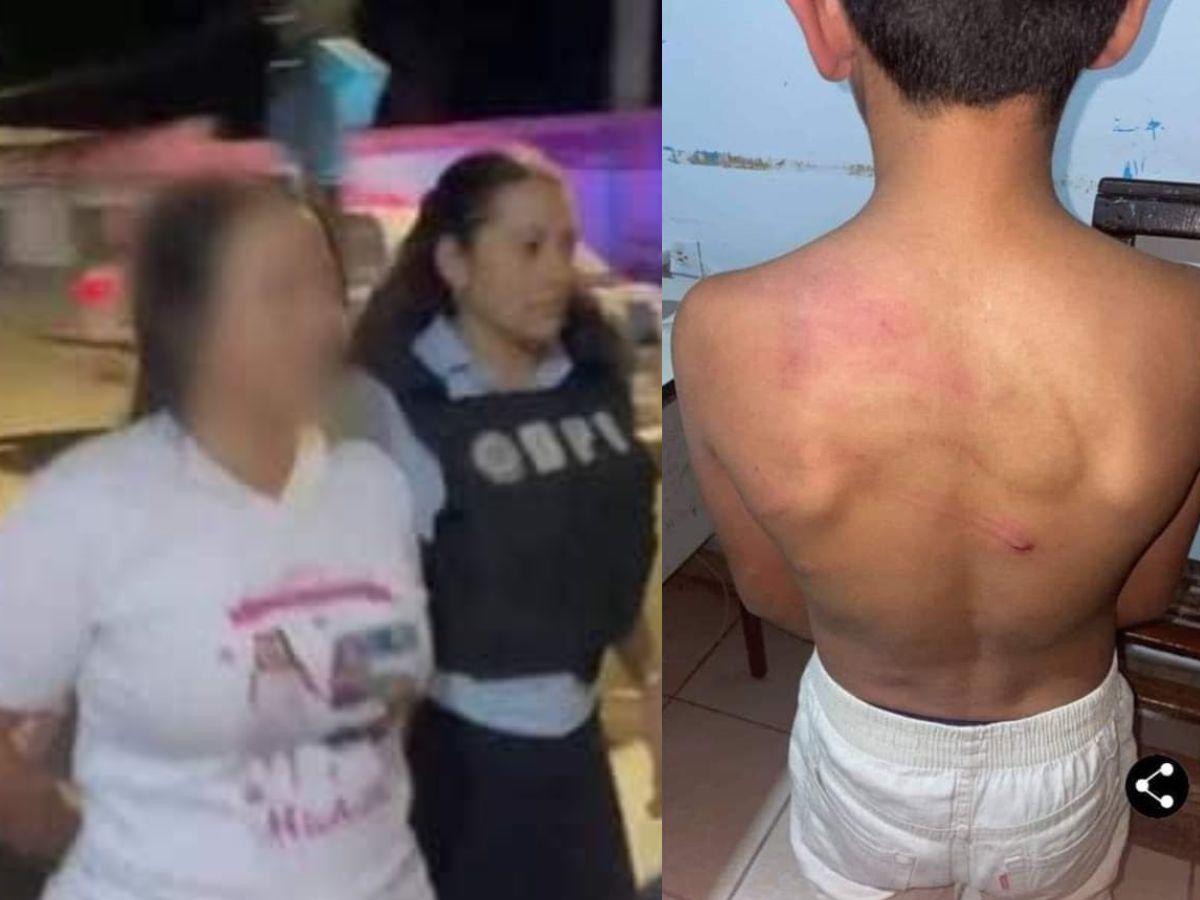 Policía captura a mujer por castigar a su hijo de 11 años con una faja