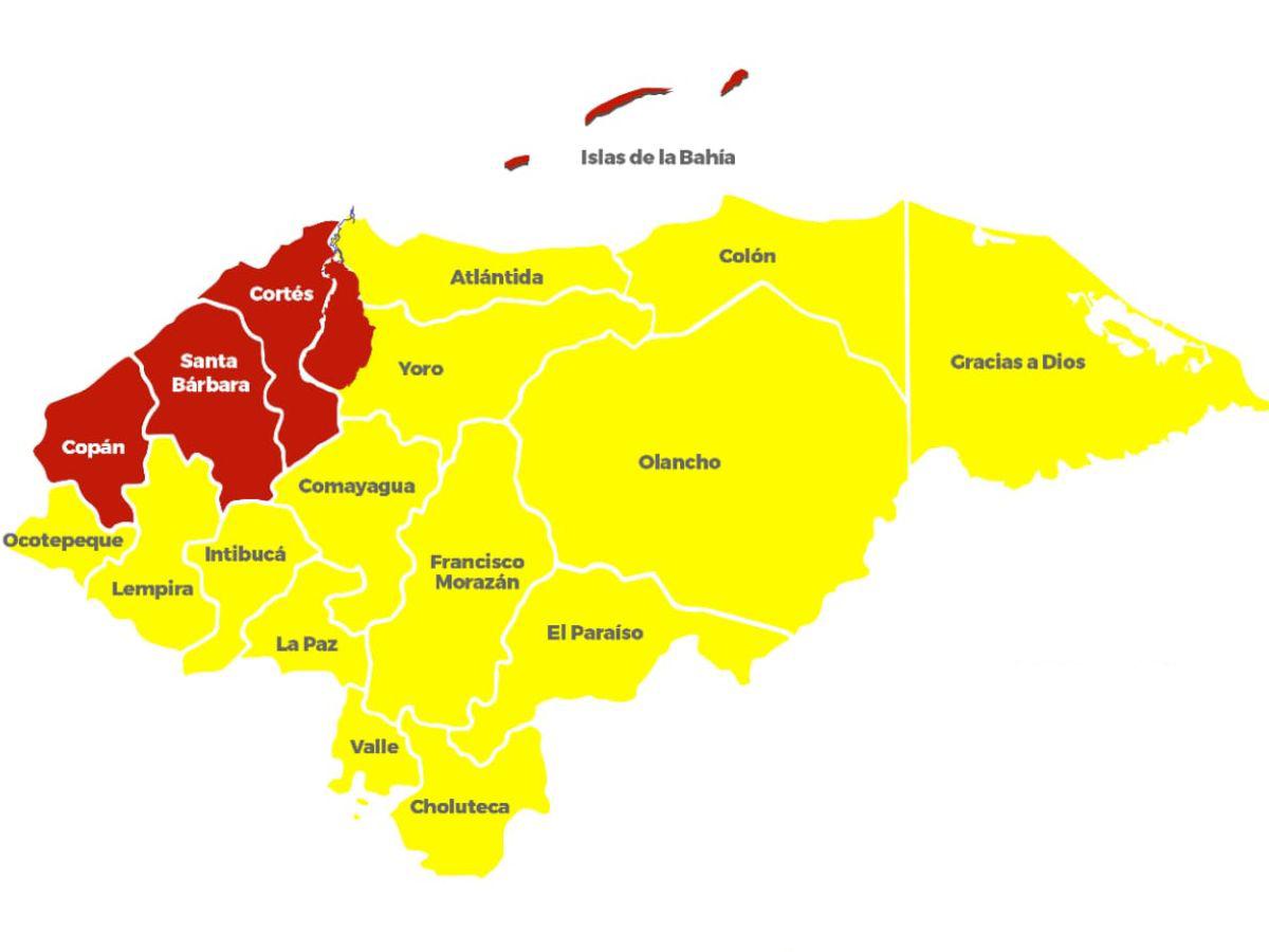 Varios municipios de Yoro entraron en alerta roja este lunes.