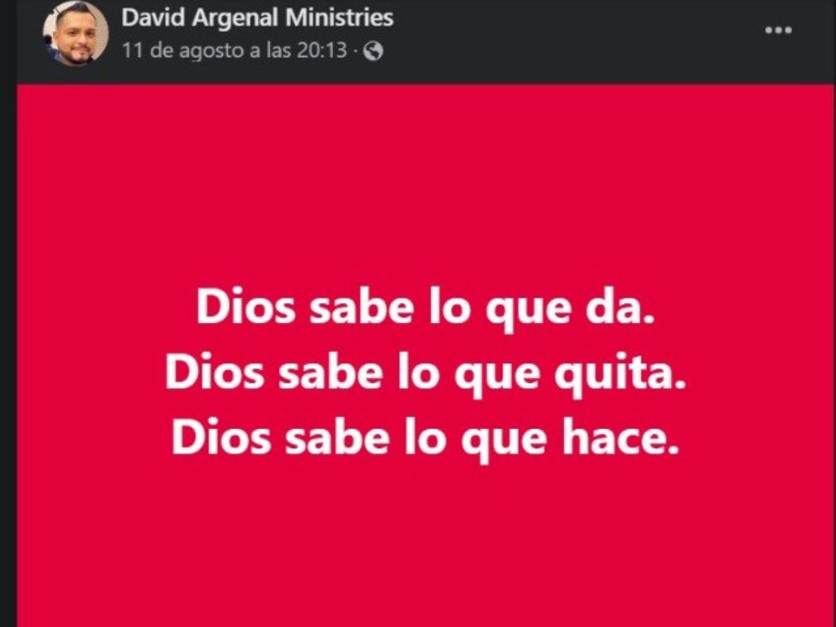 “Dios sabe lo que hace”: los mensajes de David Argeñal, hijo del pastor Misael Argeñal, antes de fallecer