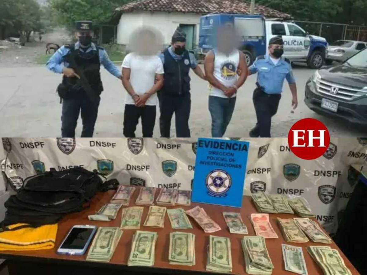 Detienen a dos hombres con casi L 300,000 en El Amatillo, Valle