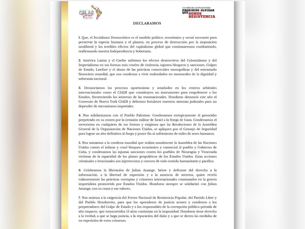 Países de la CELAC desconocen la “Declaración de Tegucigalpa” emitida por Xiomara Castro