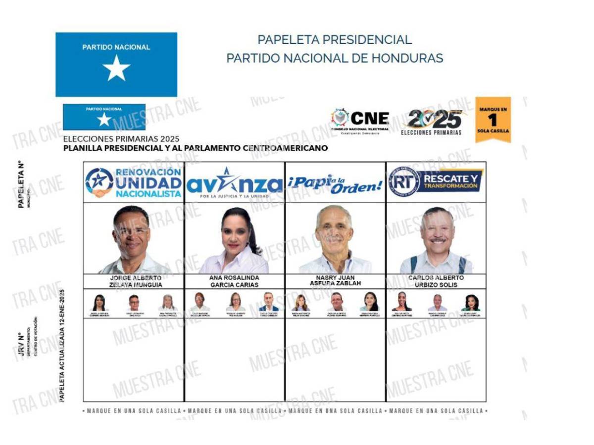 CNE muestra cómo lucen las papeletas para las elecciones primarias