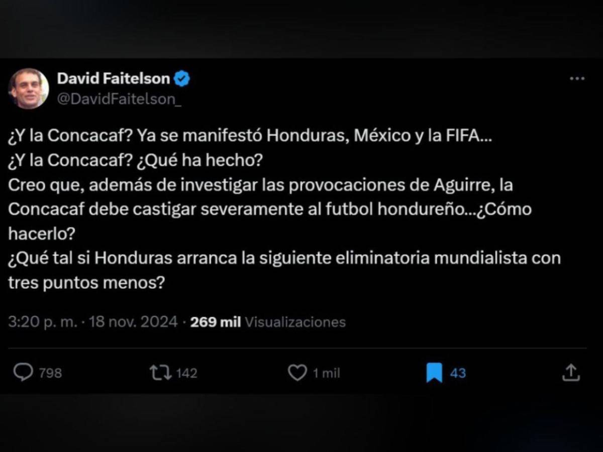 La polémica sanción que pidió David Faitelson contra la Selección de Honduras