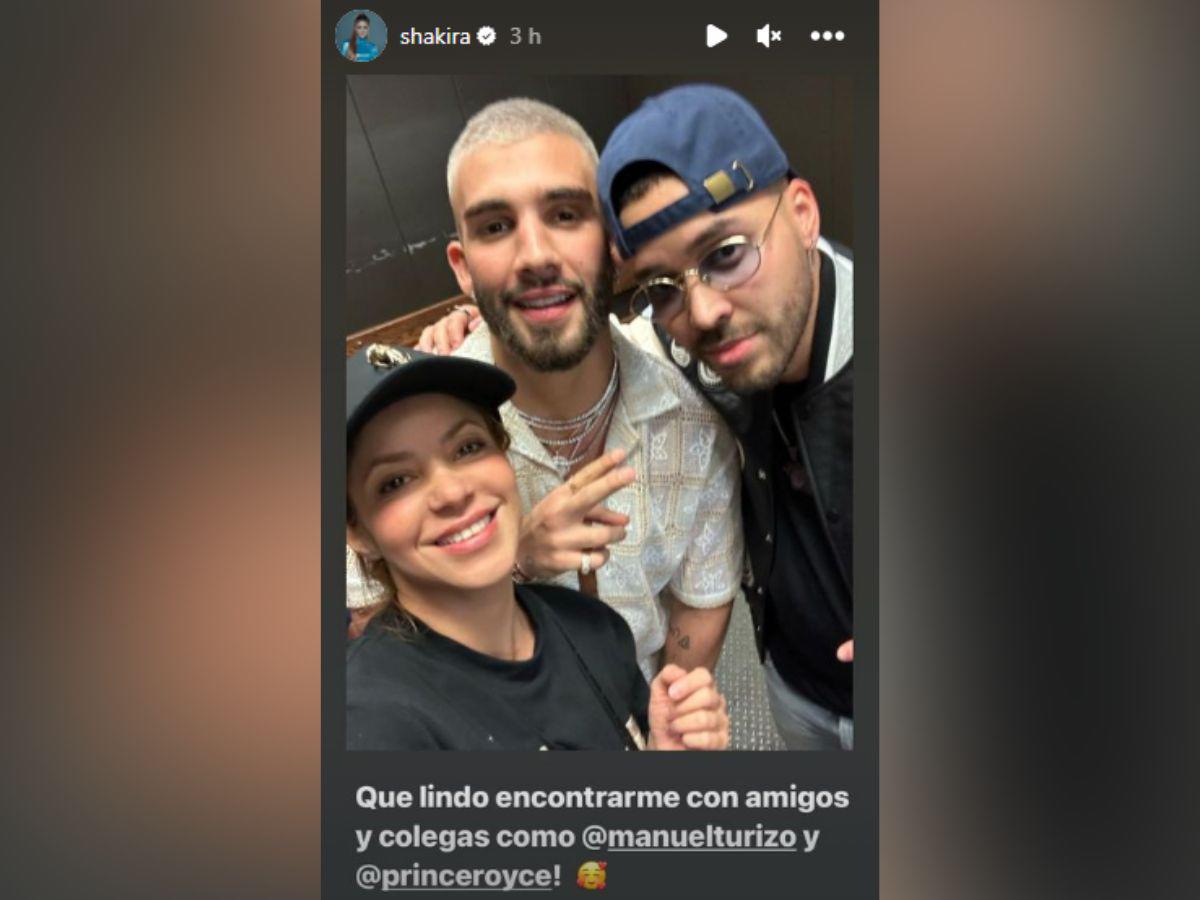 La colombiana se reencontró con Manuel Turizo y Prince Royce.