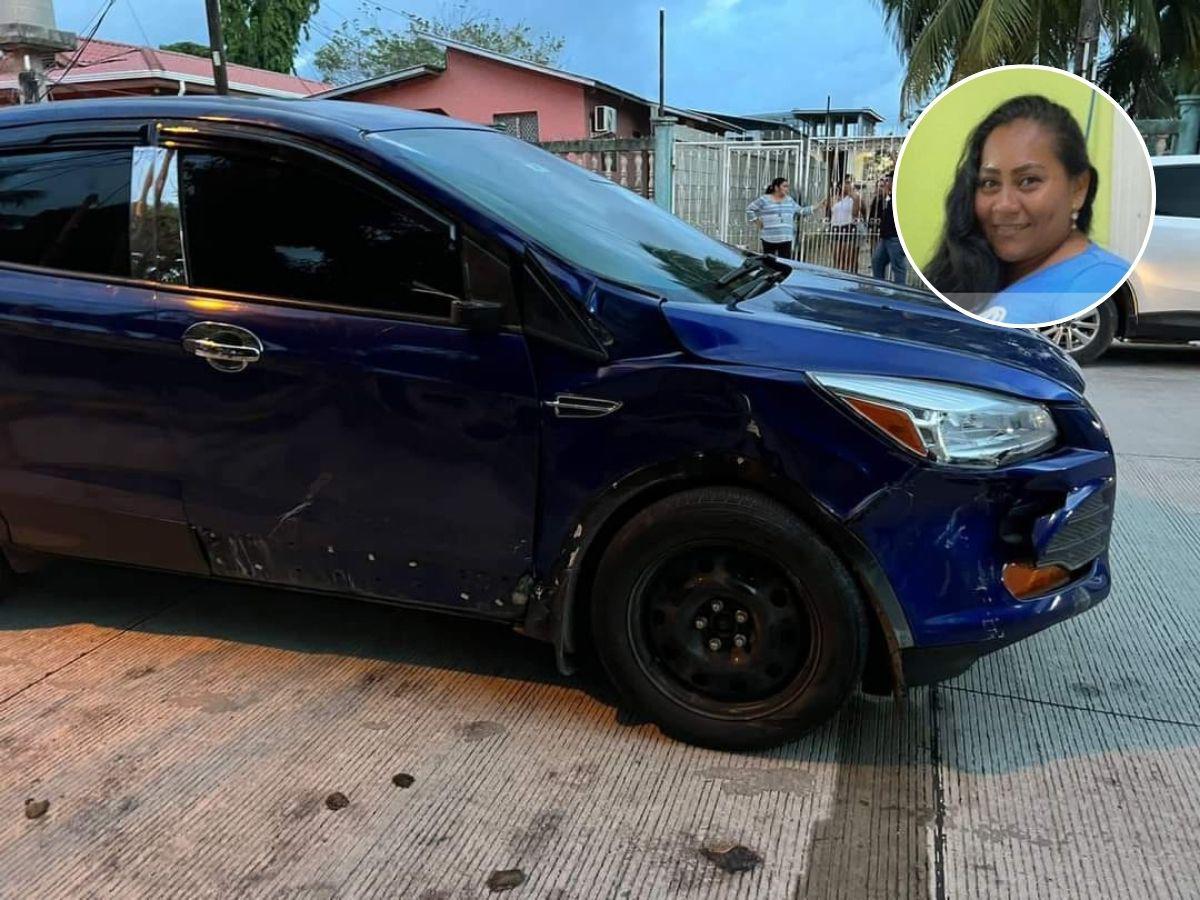 Este Vehículo Ford Escape color azul fue el involucrado en el accidente.