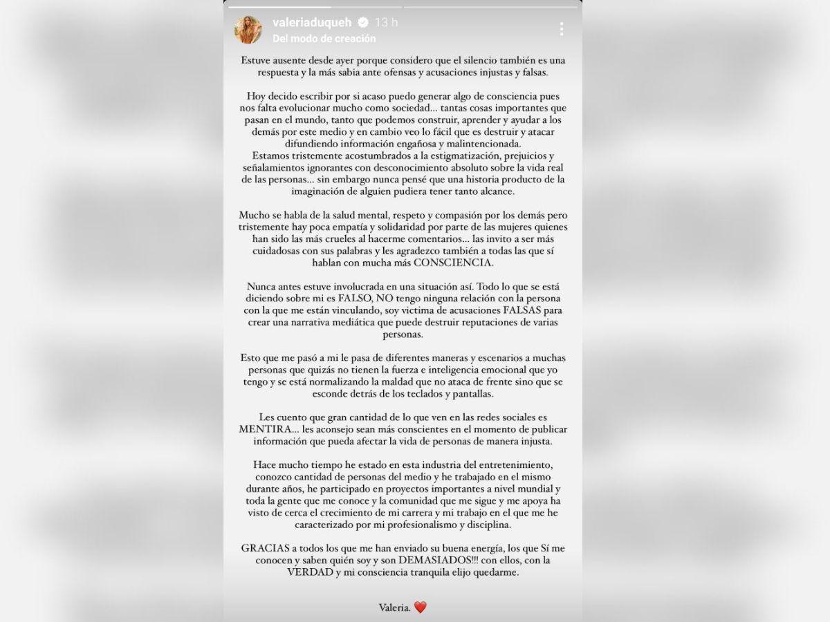 Valeria Duque se pronuncia sobre su supuesto vínculo con Rauw Alejandro