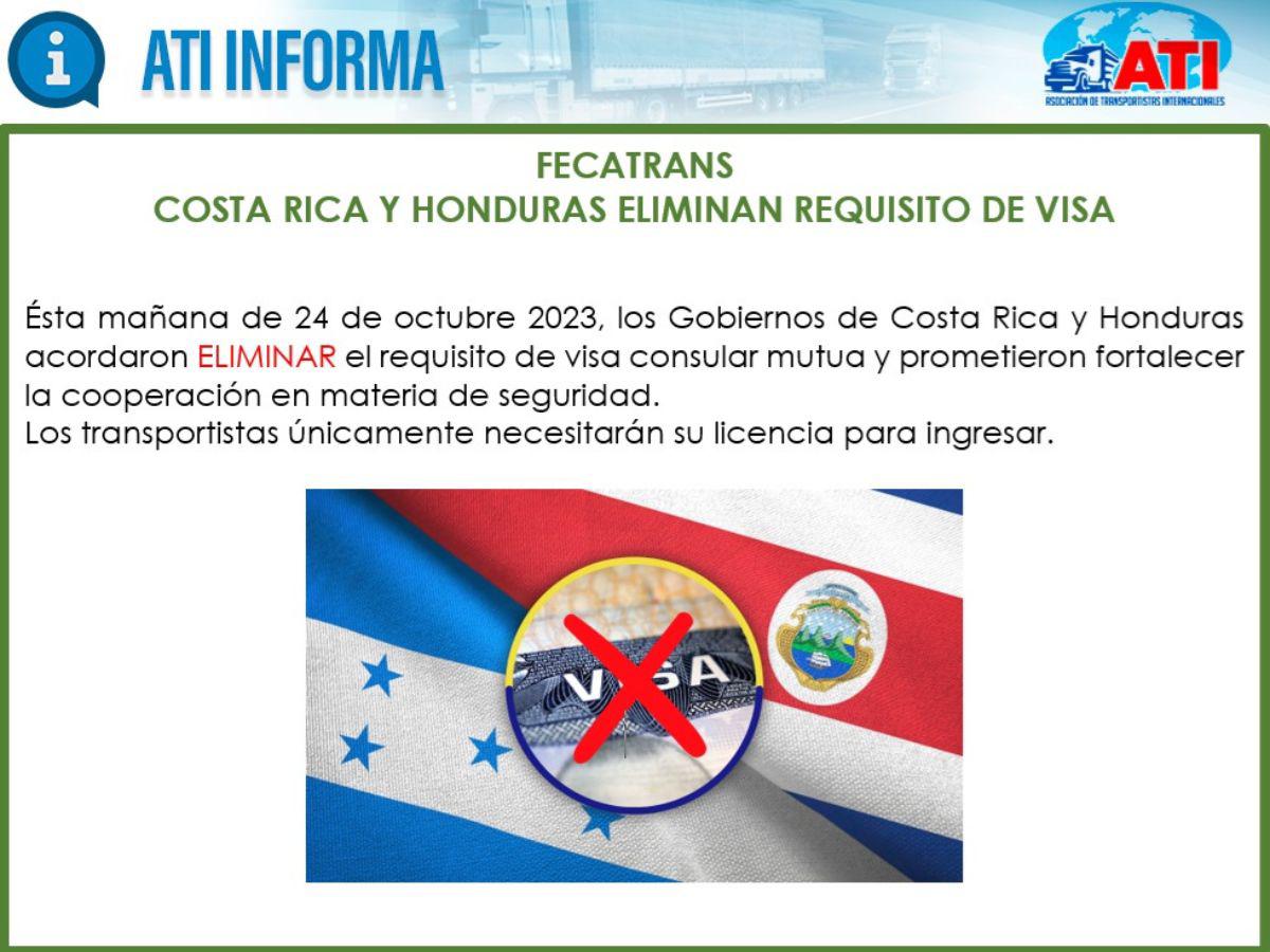 ¿Qué requisitos tendrán los transportistas para ingresar a Costa Rica?