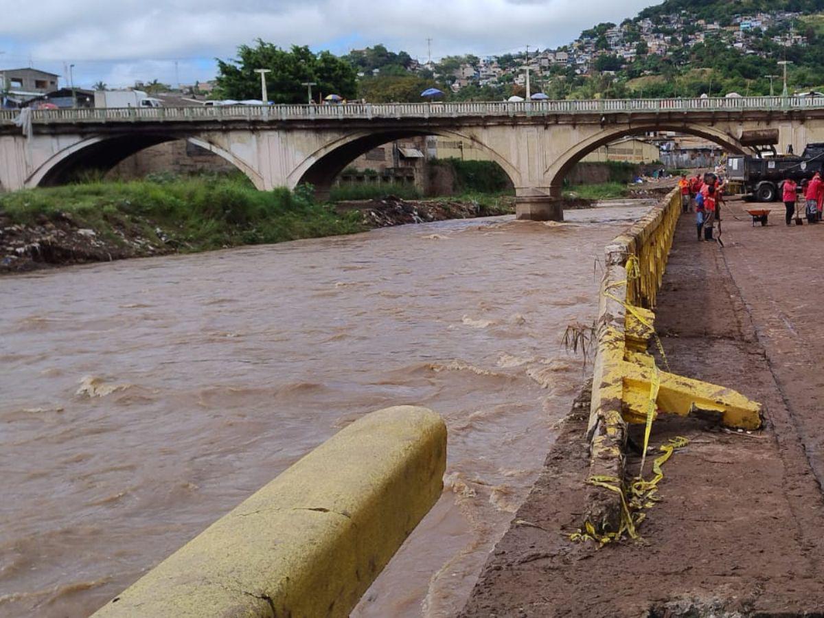 Caudal del río Choluteca disminuye tras las lluvias de la tormenta Sara