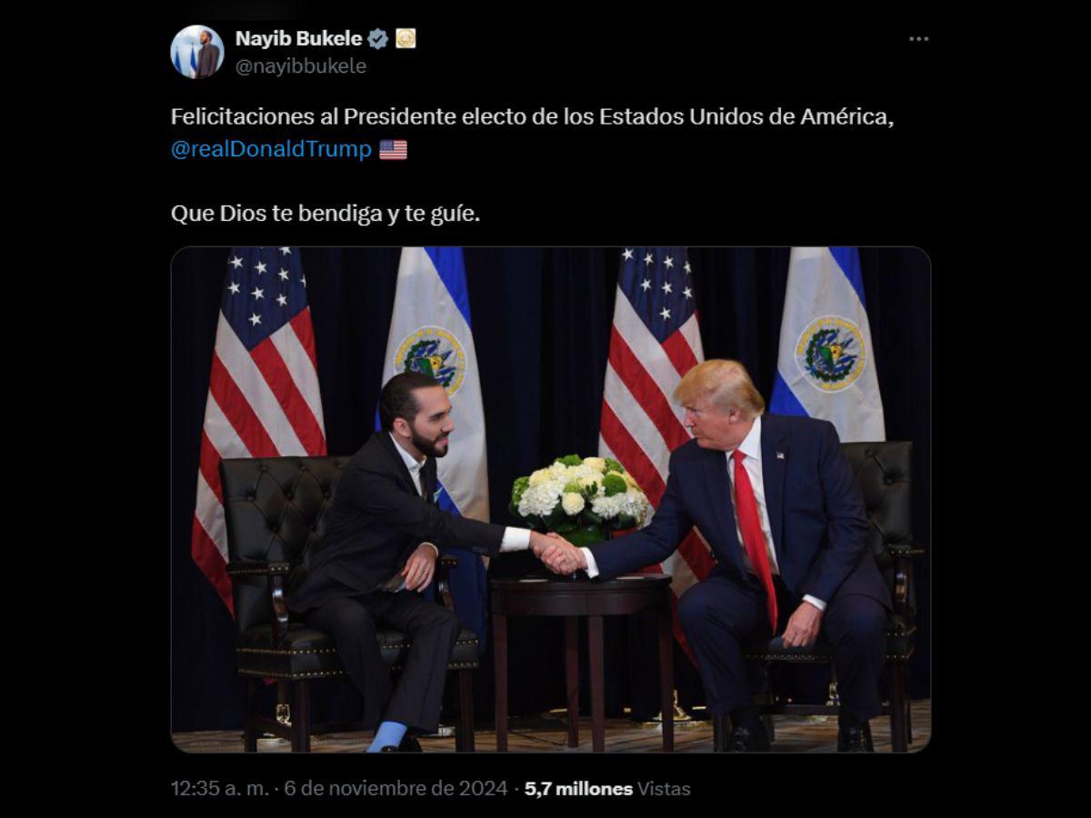 Desde Bukele hasta Castro: Líderes políticos felicitan a Trump tras triunfo electoral en EUA