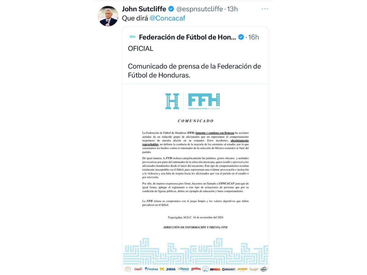 Faitelson y prensa de México atiza contra la Federación de Honduras: “Son lo que son”