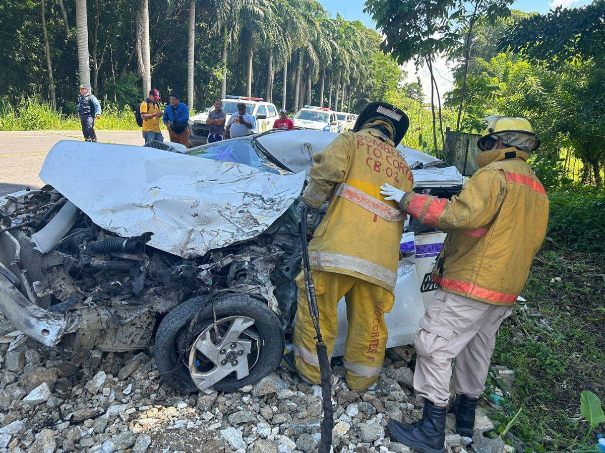 Video: Accidente de tránsito entre autobús y taxi deja como saldo un muerto y un herido en Puerto Cortés