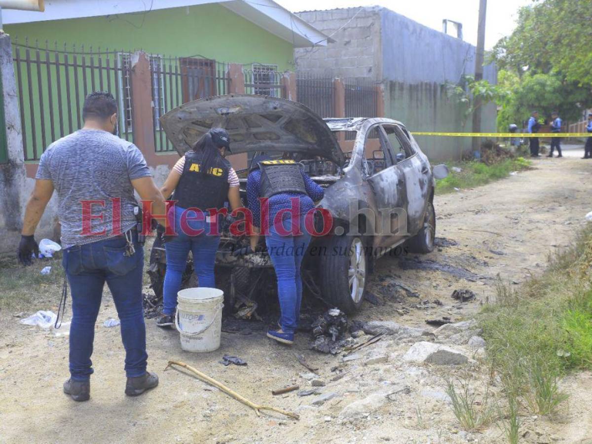 Abandonado y quemado hallan carro de asesinos del hijo de “Miguelito” Carrión