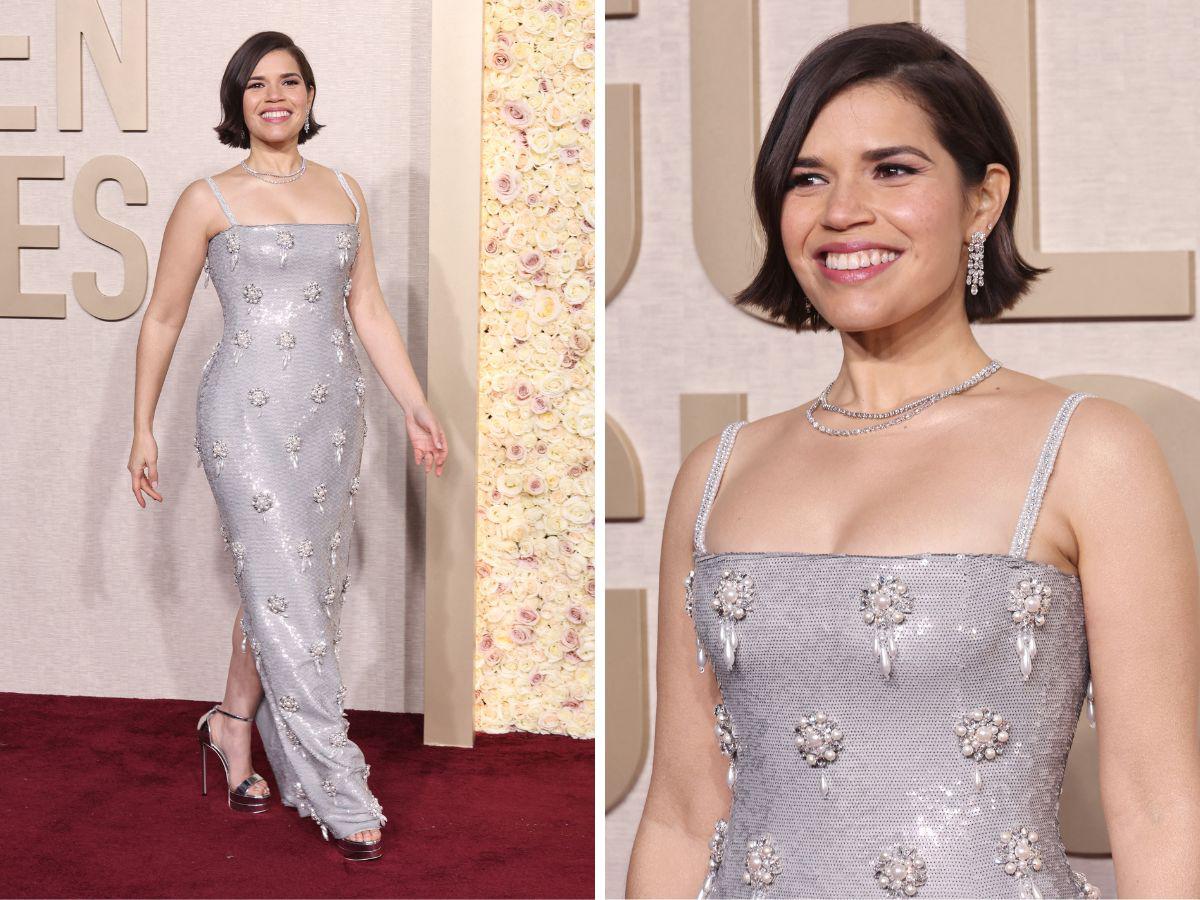 America Ferrera deslumbra en la gala de los Globos de Oro 2024