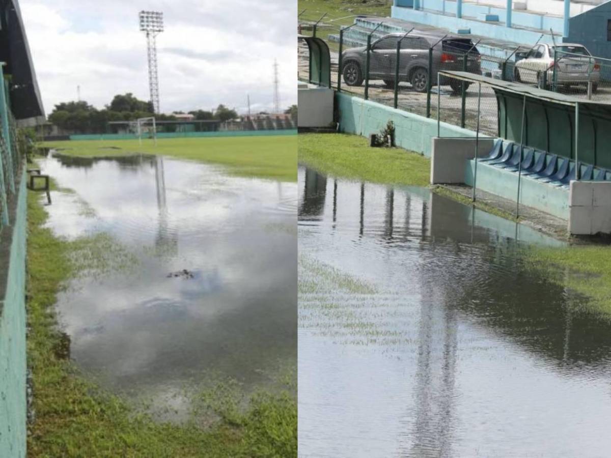 Inundado se encuentra estadio Rubén Deras de Choloma previo a final de Liga de Ascenso