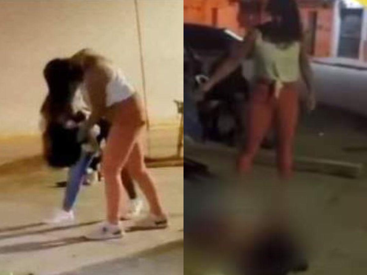 Las mujeres empezaron halándose del cabello, pero la pelea se tornó altamente violenta.