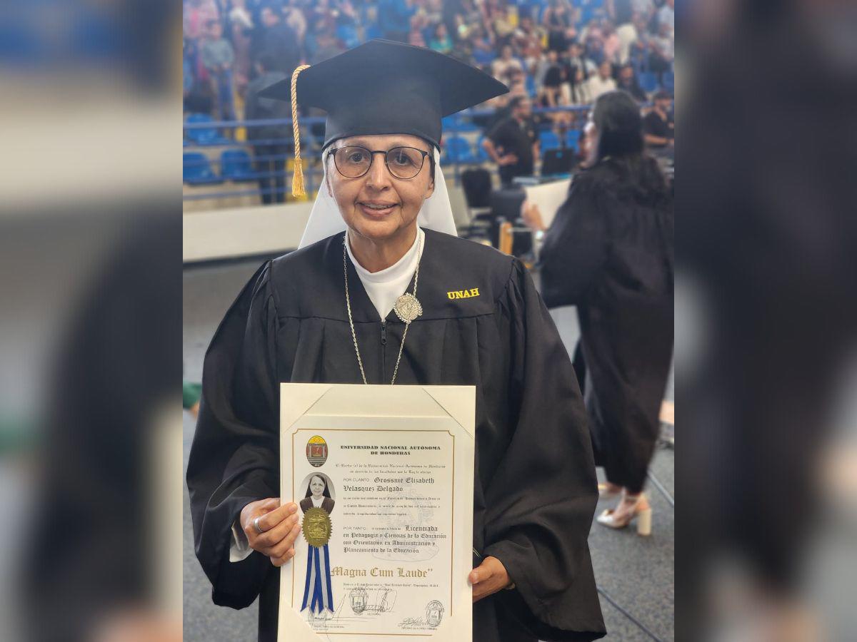 Graduaciones UNAH 2024: Estudiante no vidente y religiosa reciben sus títulos