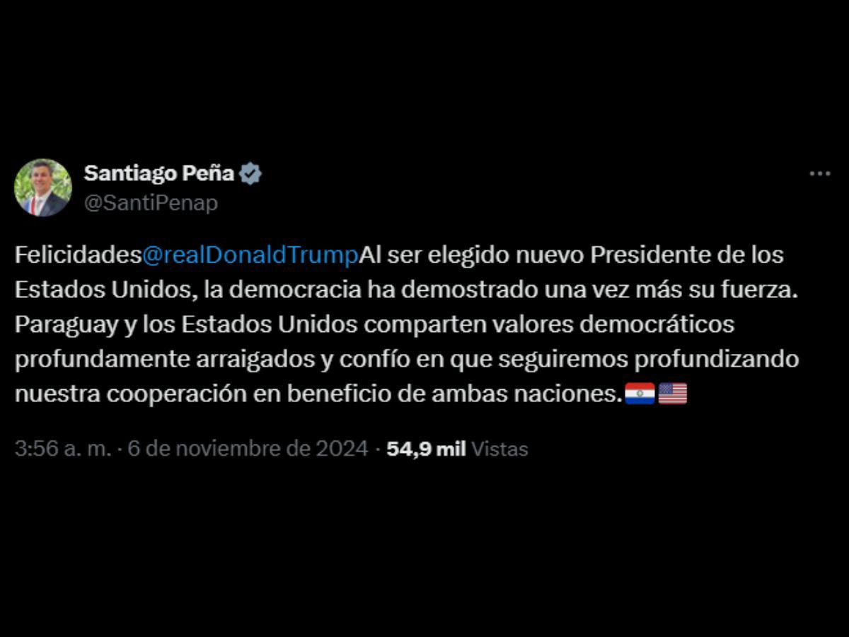 Desde Bukele hasta Castro: Líderes políticos felicitan a Trump tras triunfo electoral en EUA