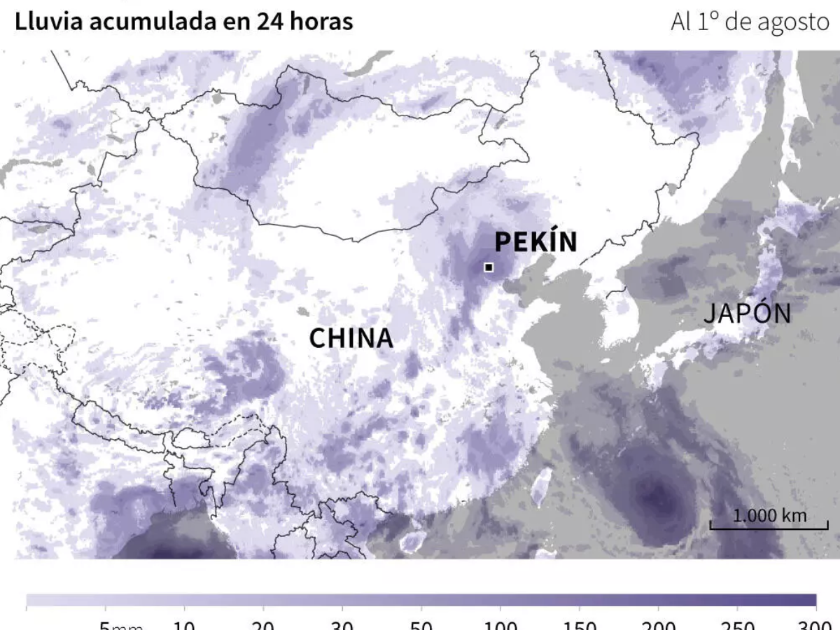 Precipitaciones en China.