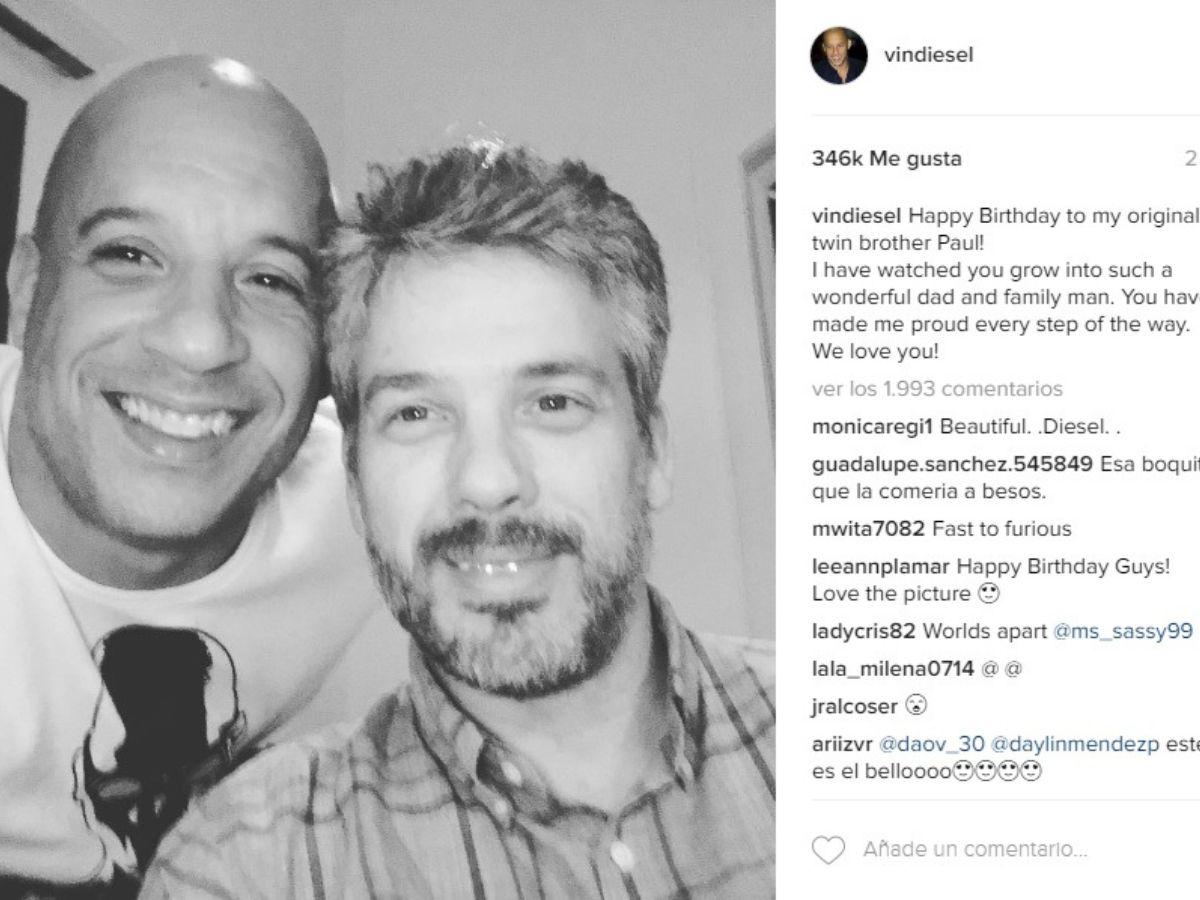 ¿Lo conocías? Paul Vincent, el hermano gemelo de Vin Diesel ¿A qué se dedica?