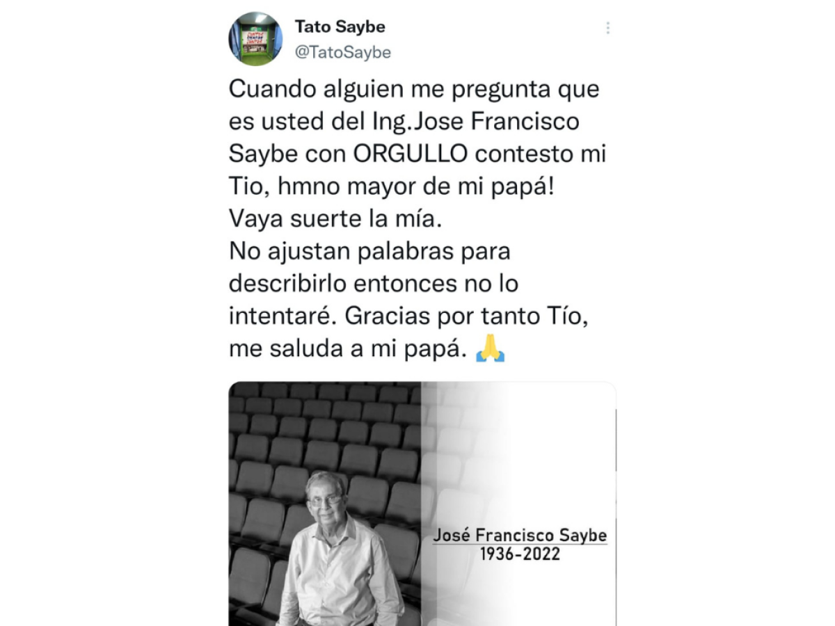 Adiós al precursor del teatro en Honduras: sectores lamentan deceso de Ing. Francisco Saybe