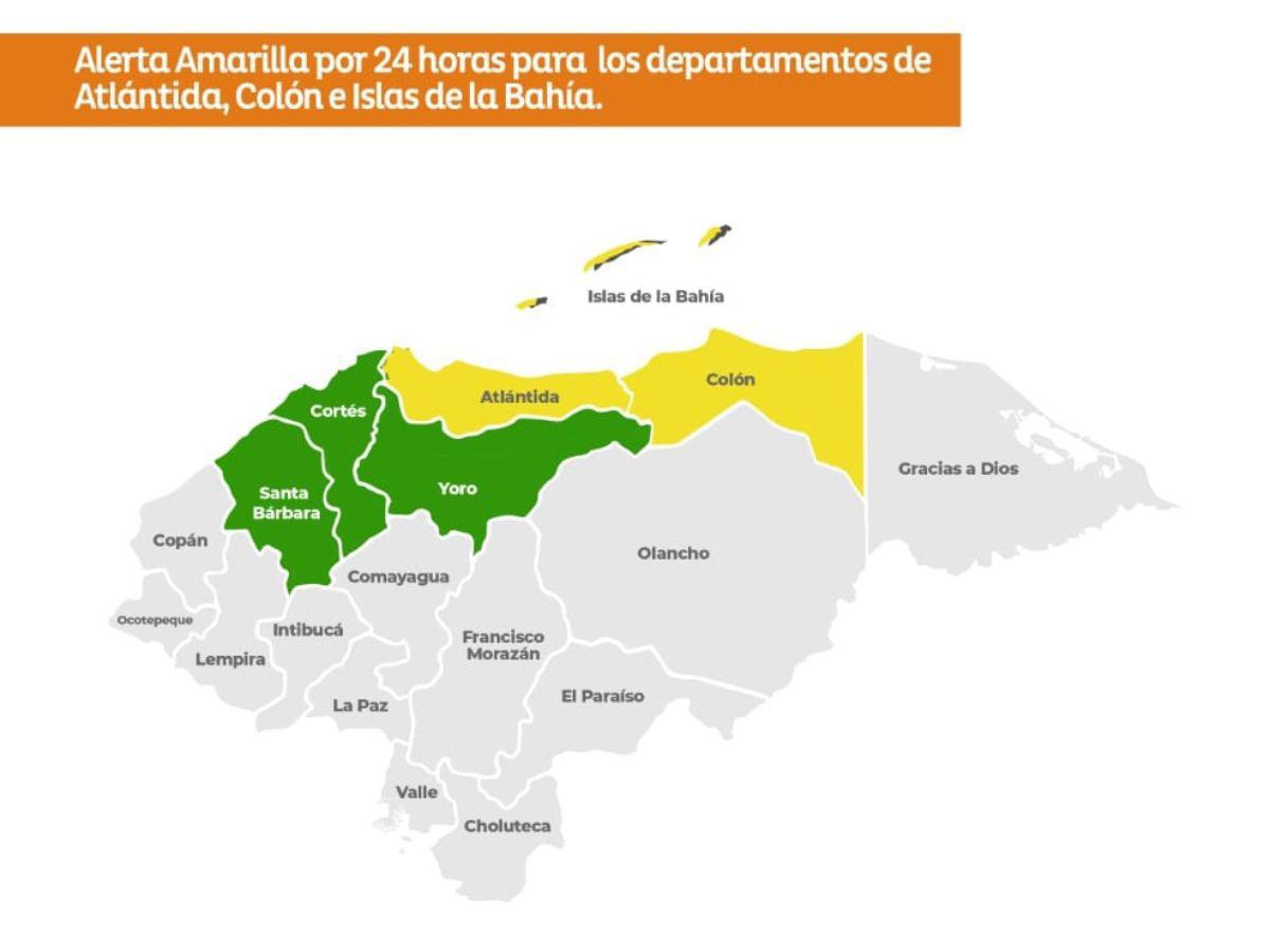 Así queda el mapa de alertas a partir de las 6:00 p.m de este martes.