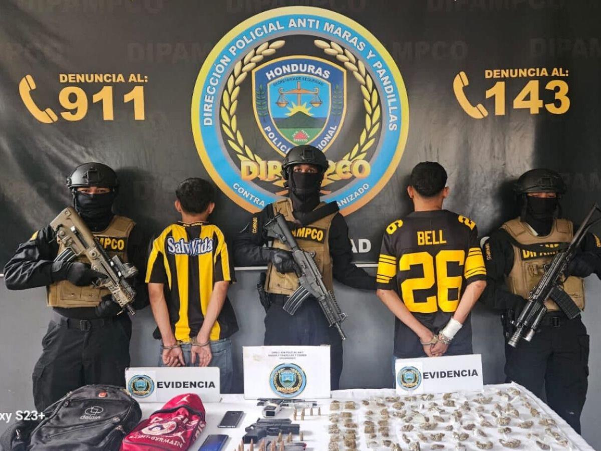 Detenidos presuntos gatilleros de la MS-13 en San Pedro Sula