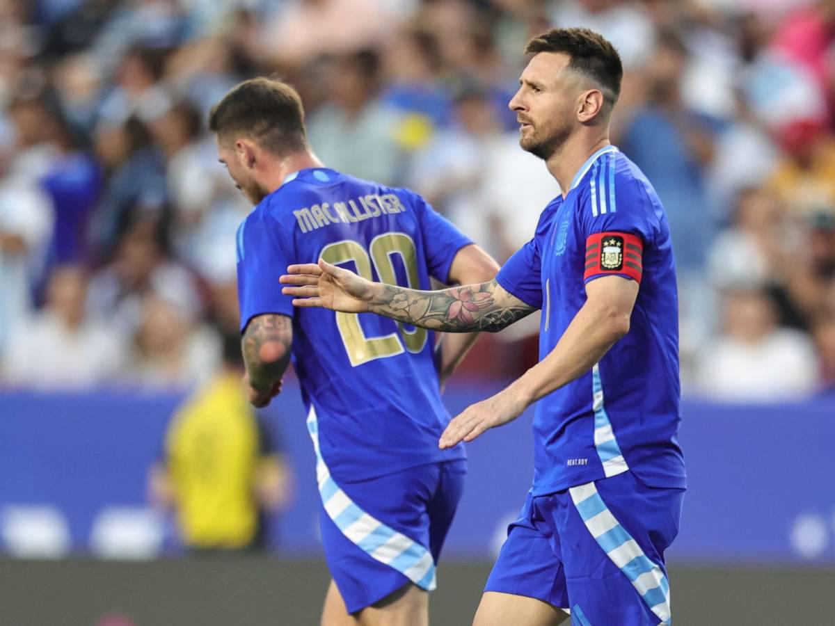 Argentina golea a Guatemala en una inspirada noche de Messi previo a Copa América