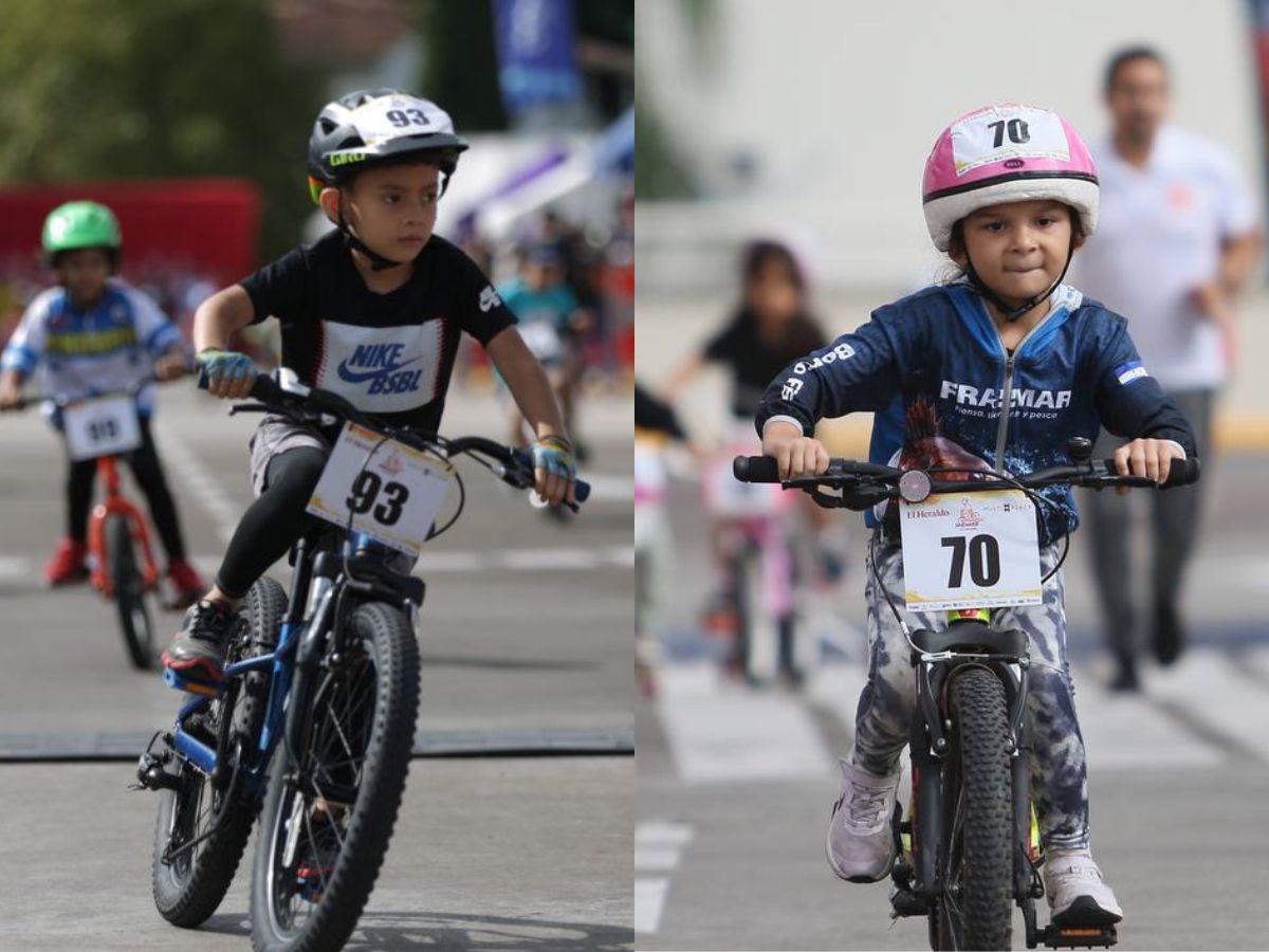 A toda marcha pedalearon niños y niñas en la categoría 5-6 años de la Vuelta Ciclística Infantil