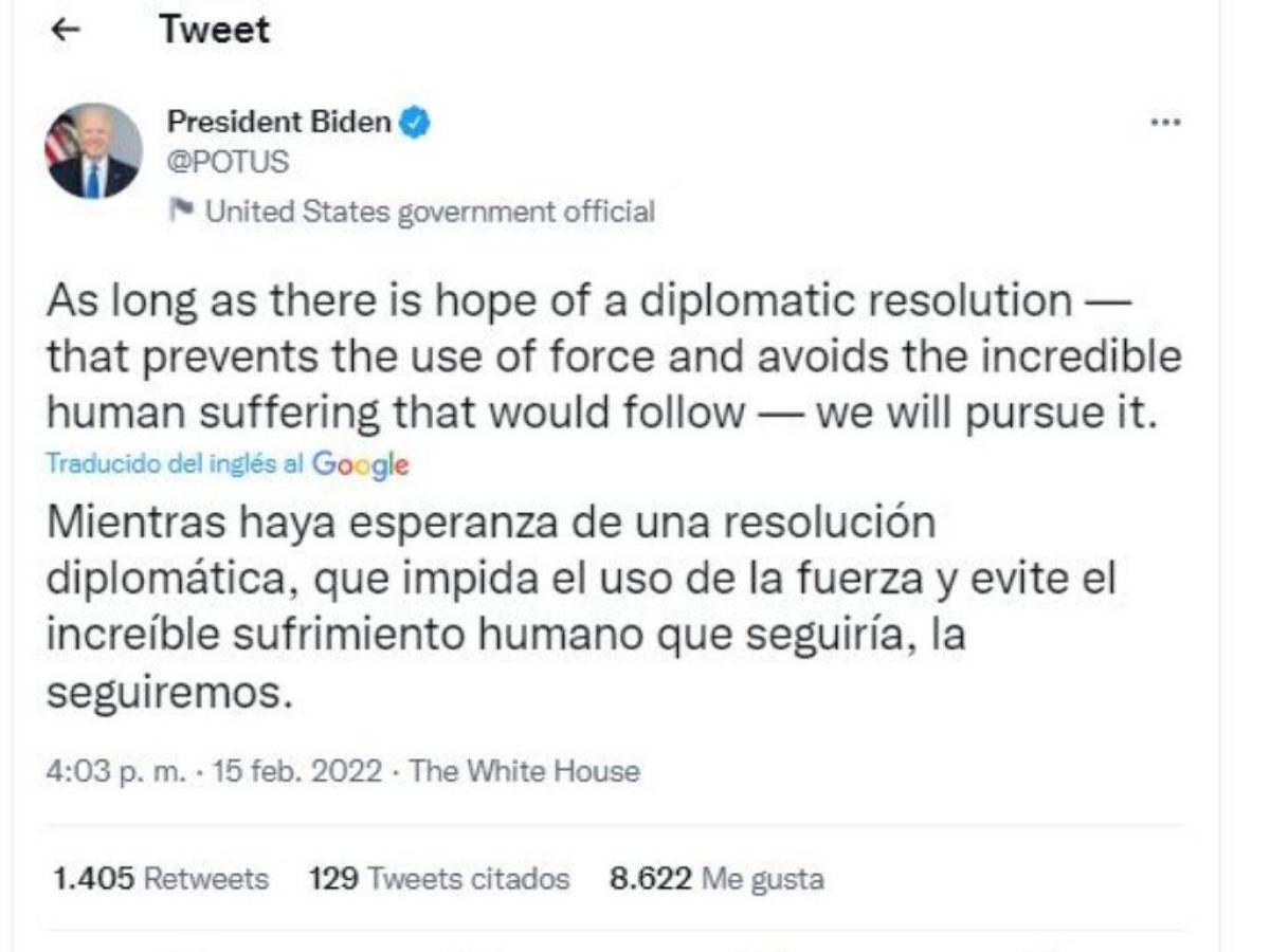 El presidente Biden considera que si los estadounidenses y los rusos empiezan a dispararse sería ‘una guerra mundial’.