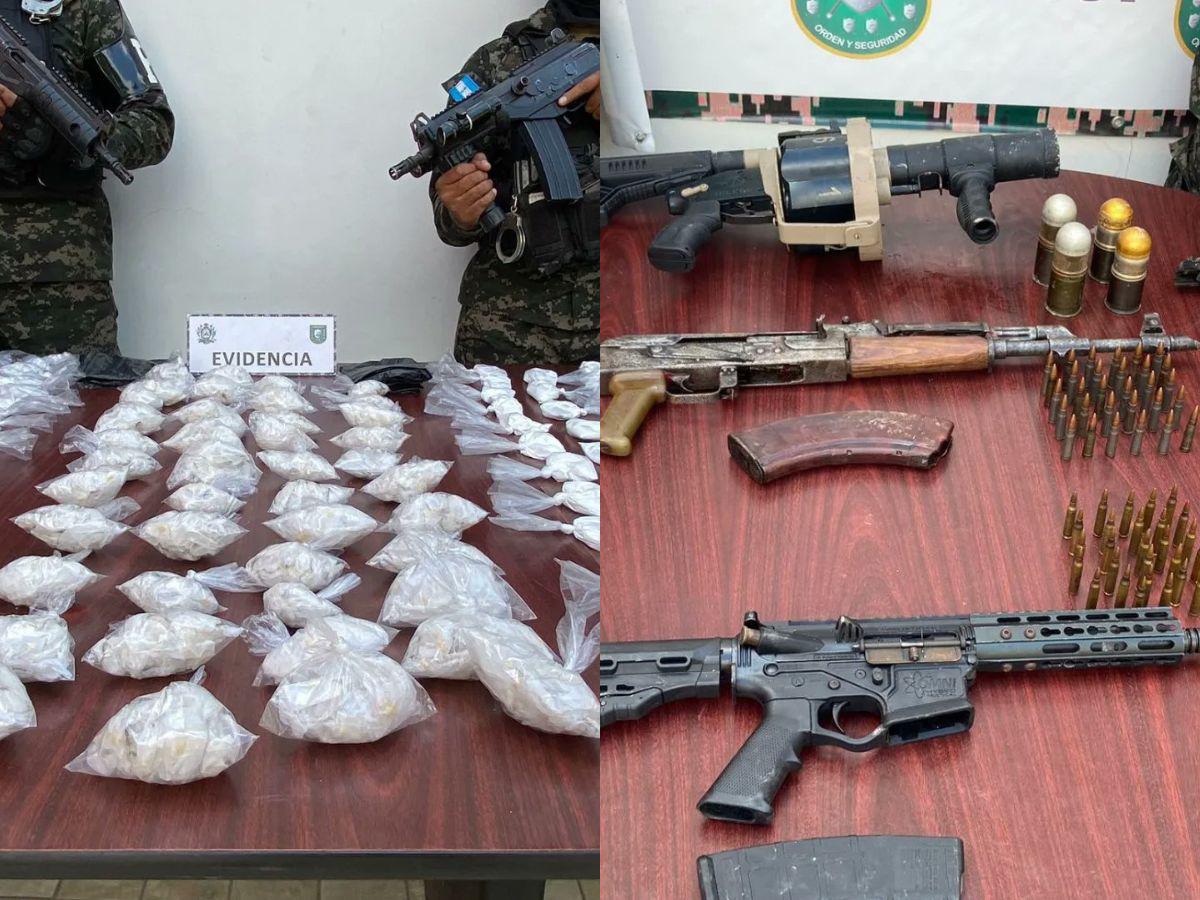 Decomisan drogas y armas de guerra de “Los Olanchanos” en San Pedro Sula