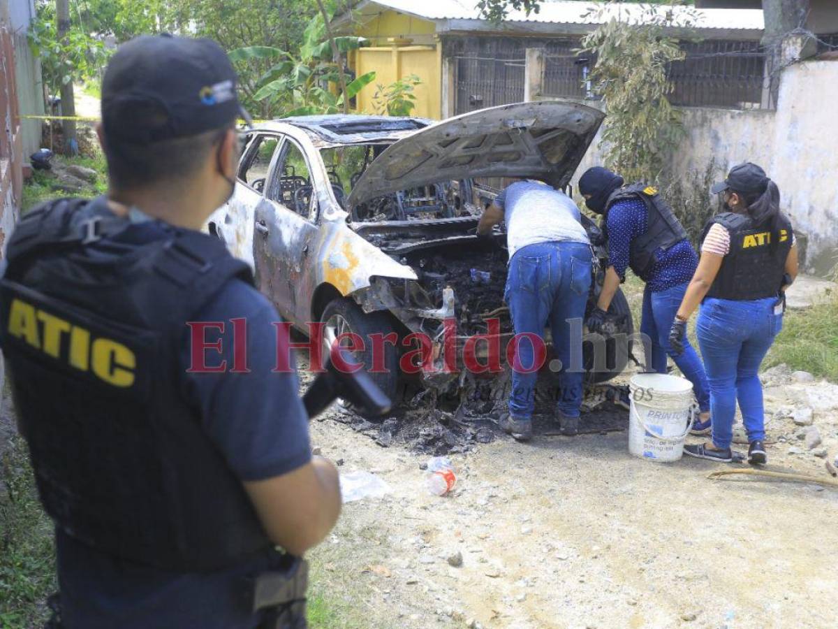 Abandonado y quemado hallan carro de asesinos del hijo de “Miguelito” Carrión