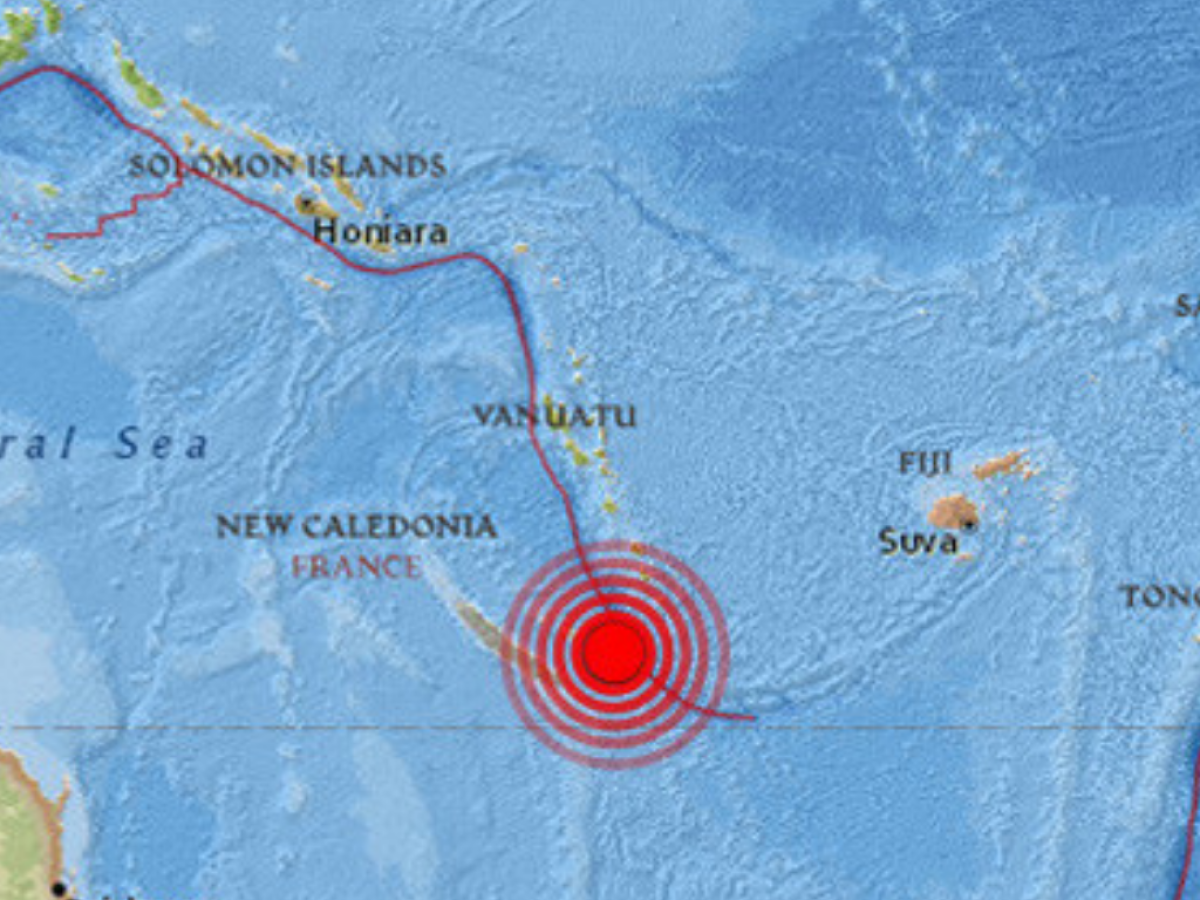 Un terremoto de 7 grados de magnitud sacude el este de Nueva Caledonia en el Pacífico