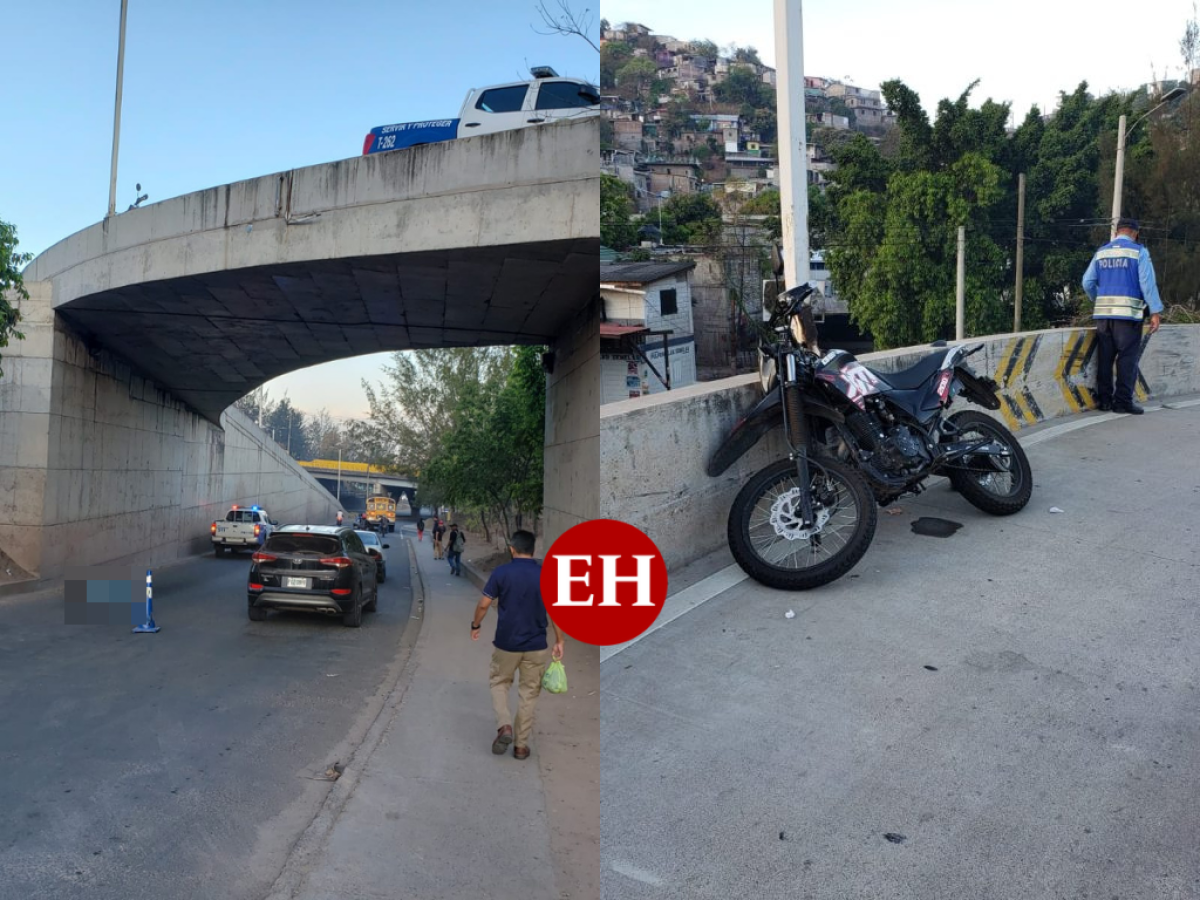 Muere motociclista al caer desde un puente, tras accidentarse en la capital