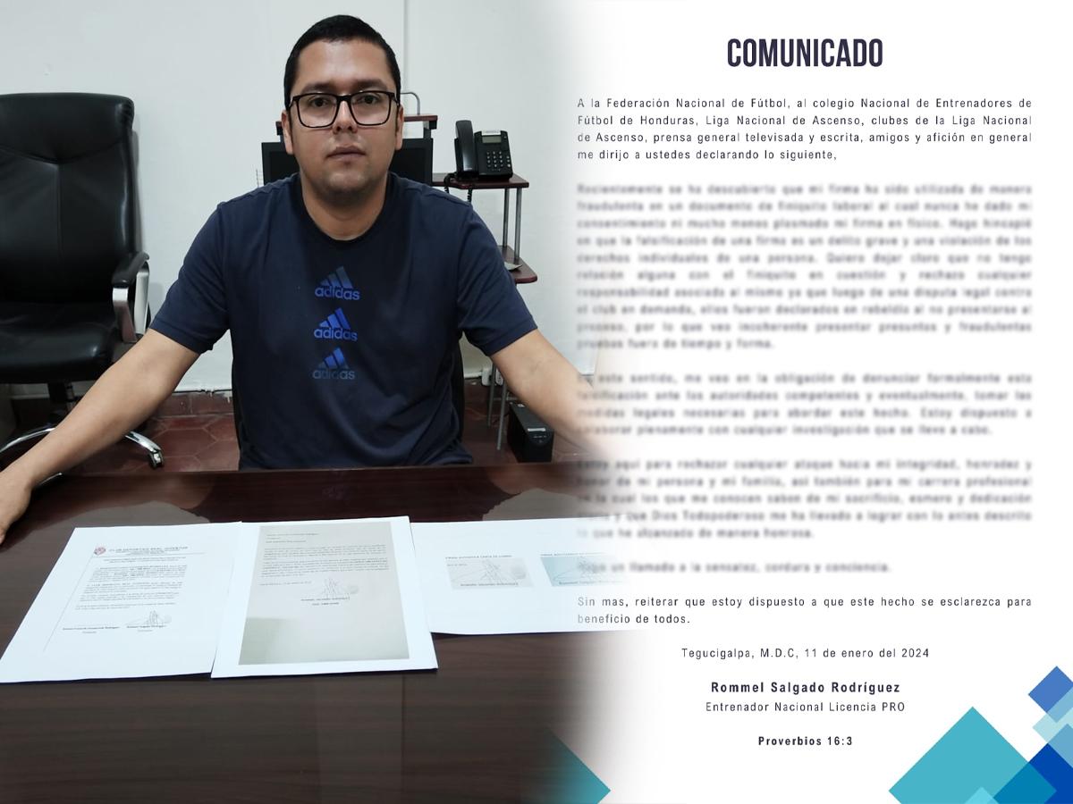 Rommel Salgado denuncia al Real Juventud por la falsificación de su firma