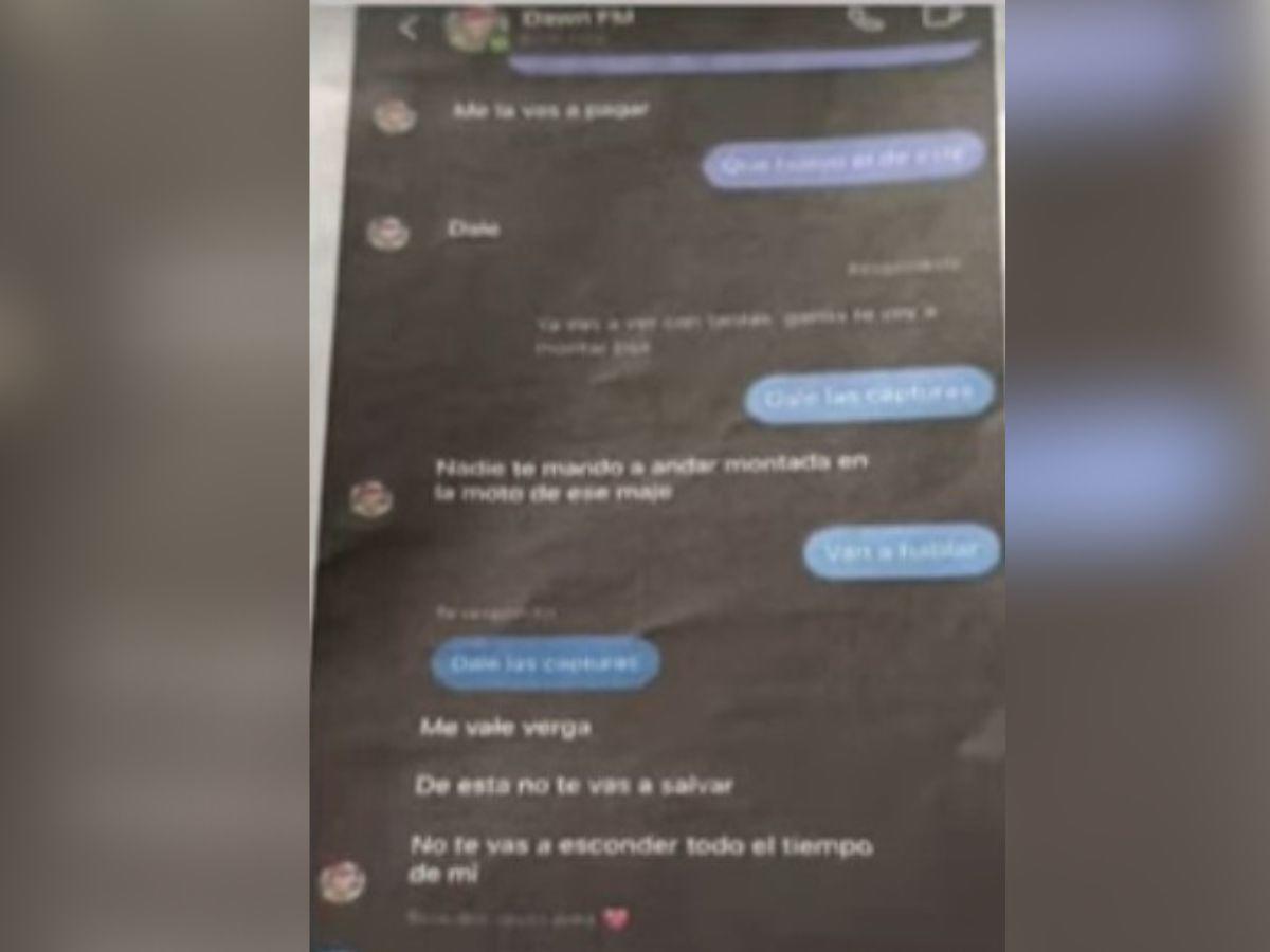 Capturas de pantalla de la supuesta conversación entre Hazel Cortés y Fabricio Matute.