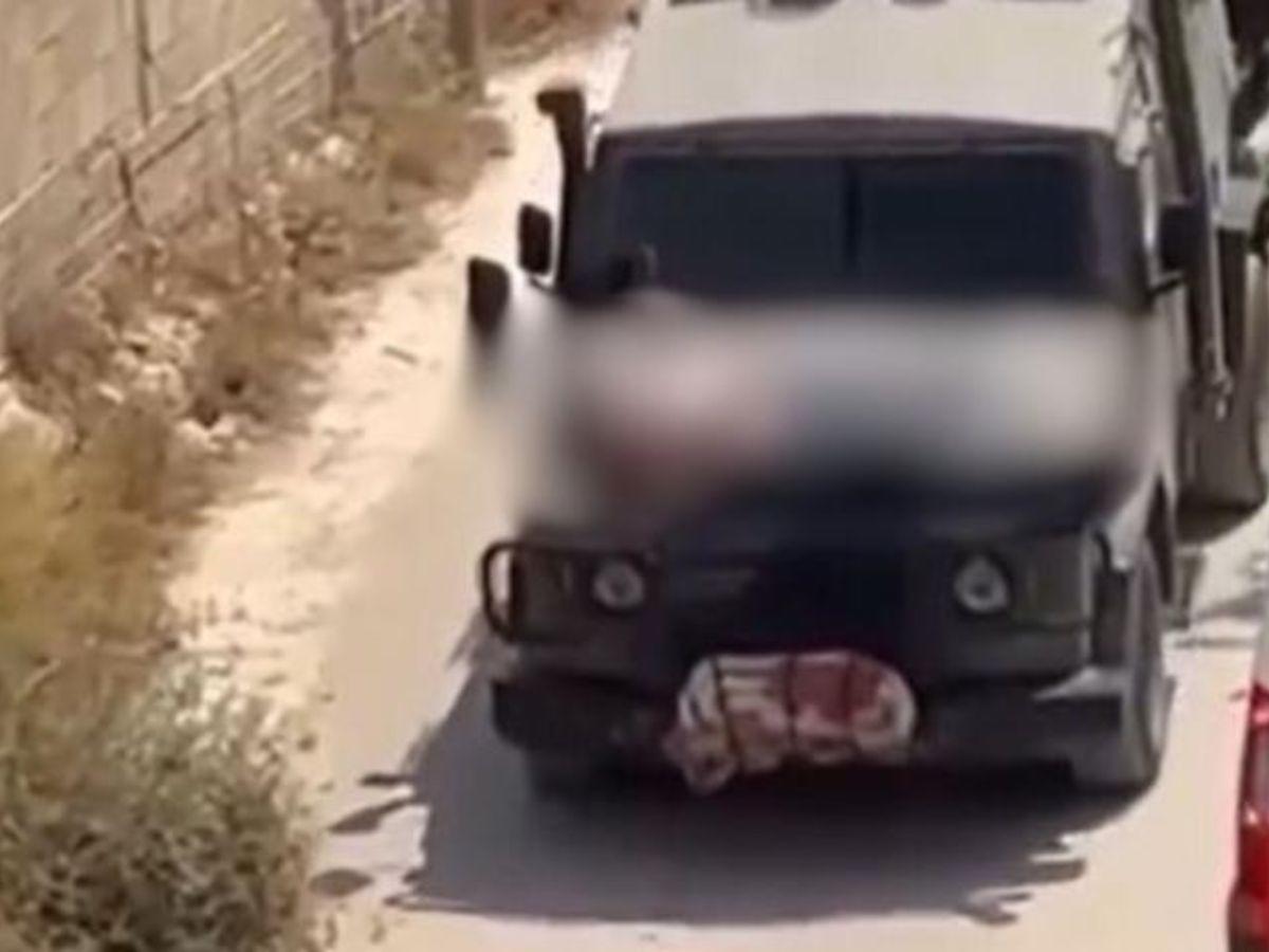Indignación por imágenes de palestino atado al capó de un carro militar israelí