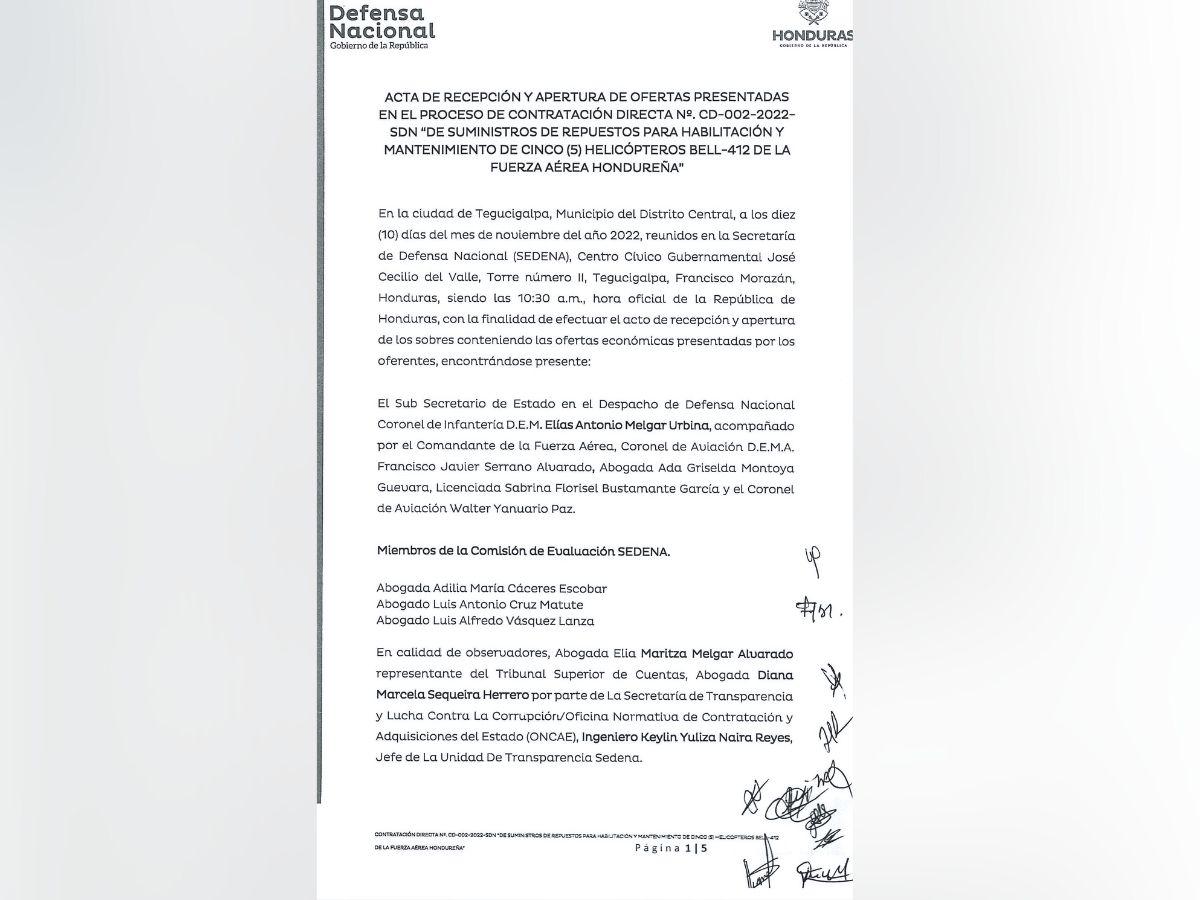 La documentación detalla los procesos que se hicieron para la licitación a la que tres empresas presentaron sus respectivas ofertas a finales del año pasado. Defensa recibió en octubre la venia para hacer compras directas por parte de la Presidencia de la República.