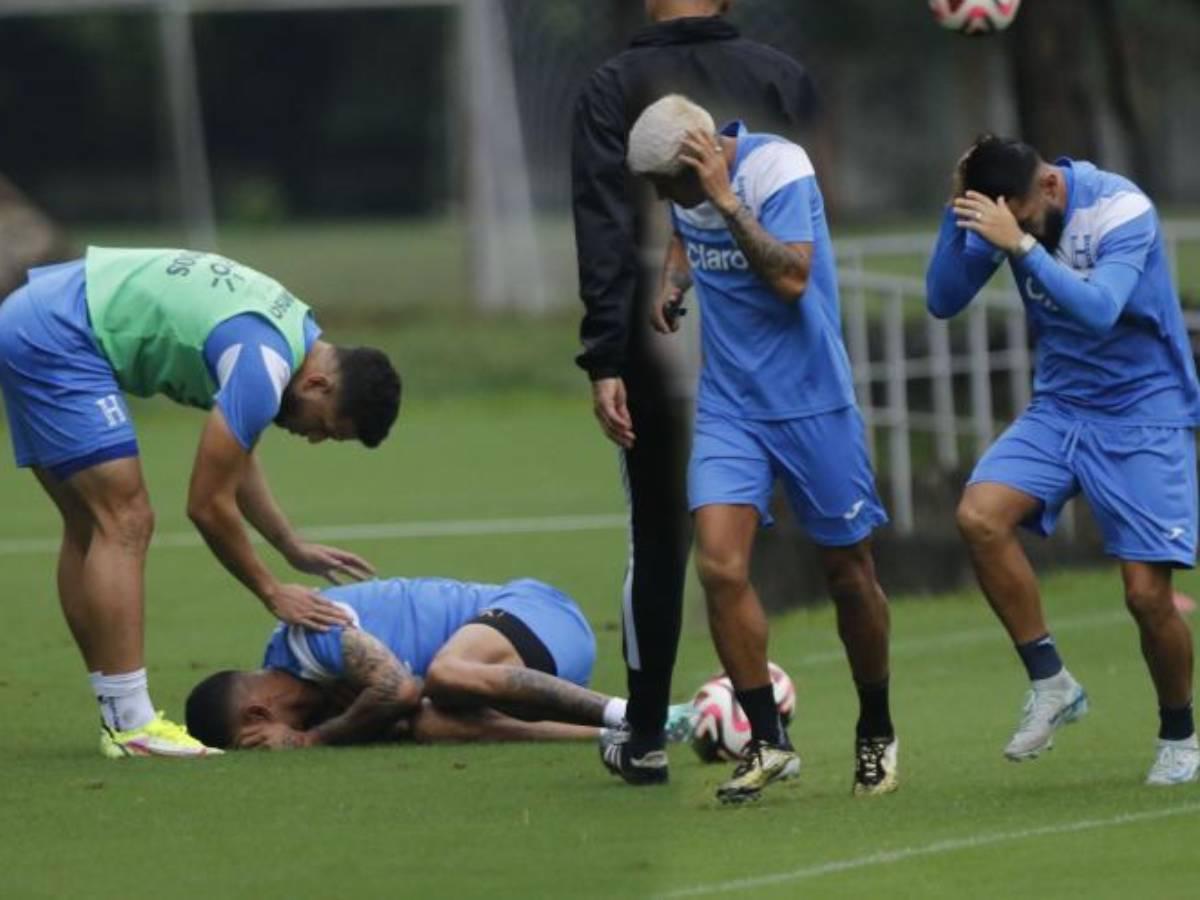 Por poco lo lesiona, sorpresa en entreno de Honduras y la broma a jugadores del Olimpia