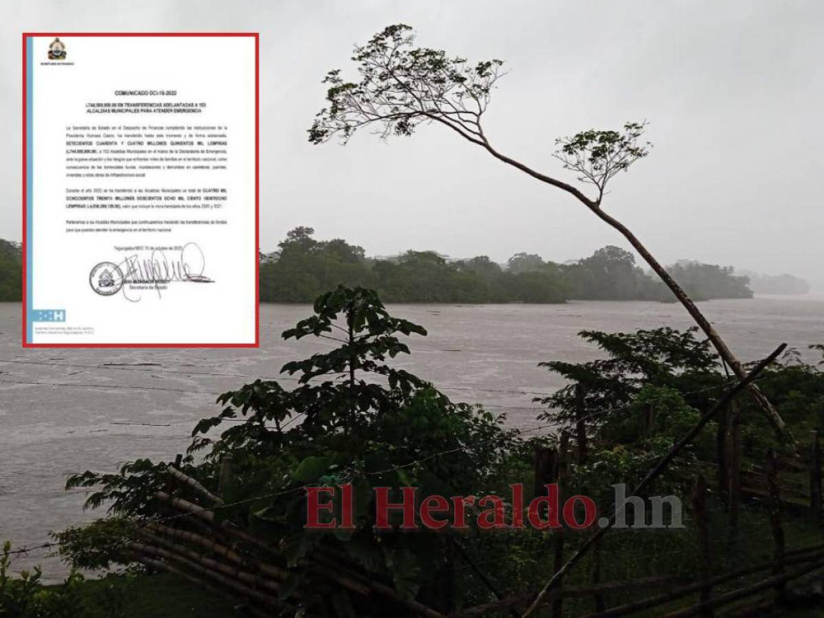 Honduras: Entregan más de L 744 millones por adelantado a 153 alcaldías para atender emergencias de lluvias