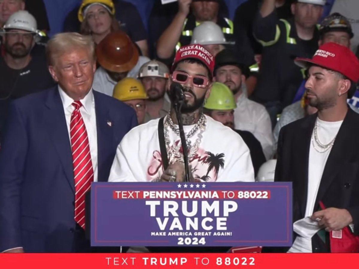 Anuel AA y Justin Quiles asisten a mitín para apoyar a Donald Trump