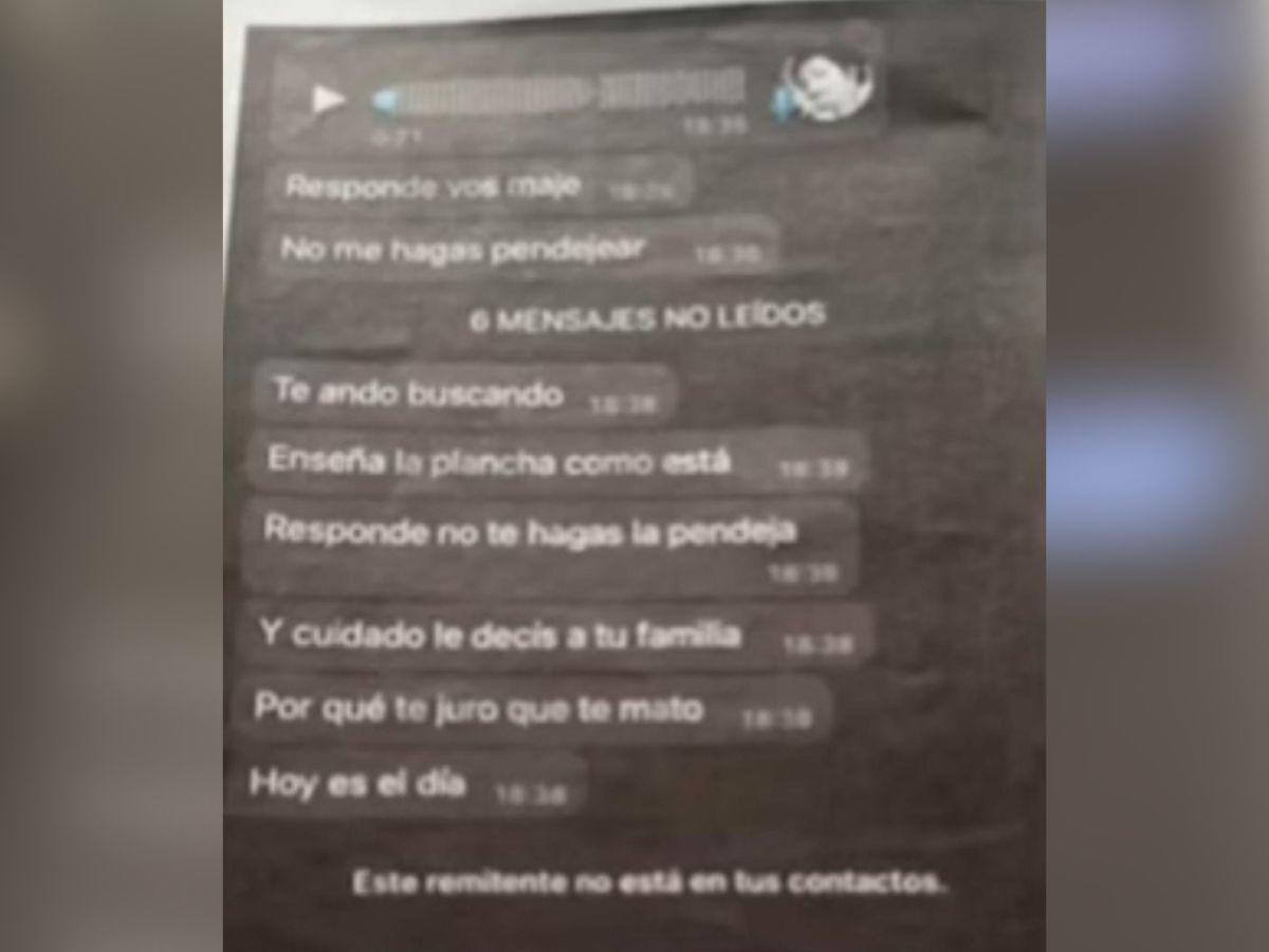 Capturas de pantalla de la supuesta conversación entre Hazel Cortés y Fabricio Matute.