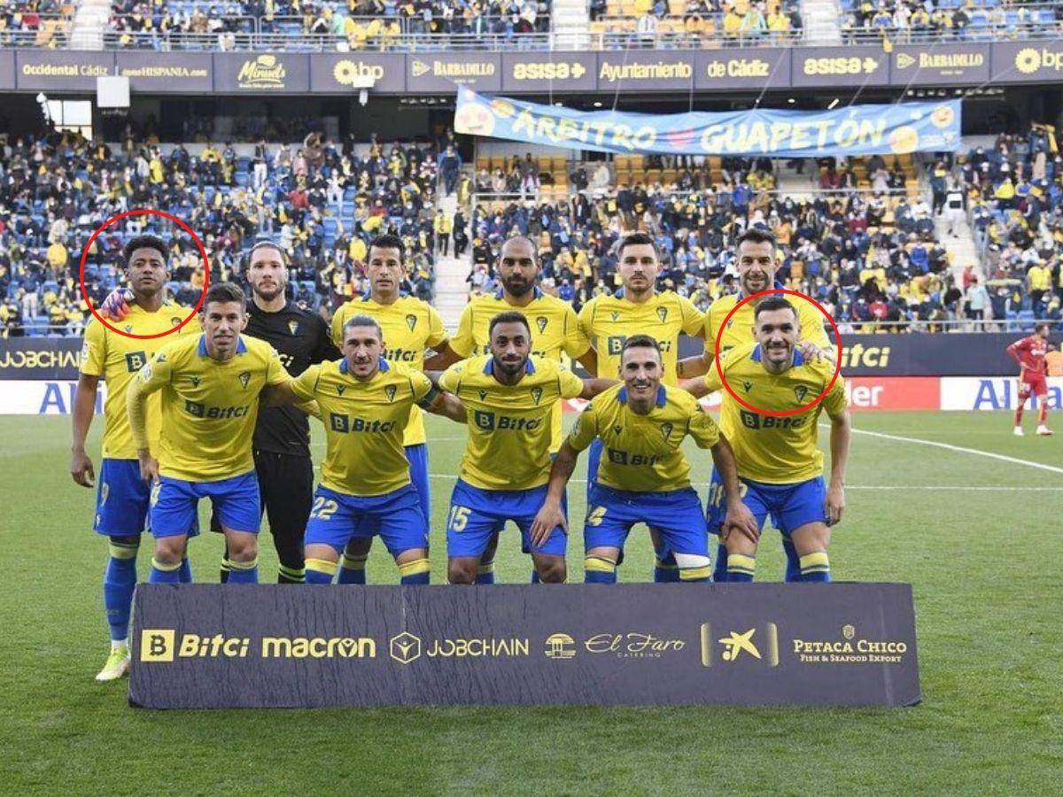 Lucas Pérez y el Choco Lozano formaron dupla de ataque en varios partidos del Cádiz.