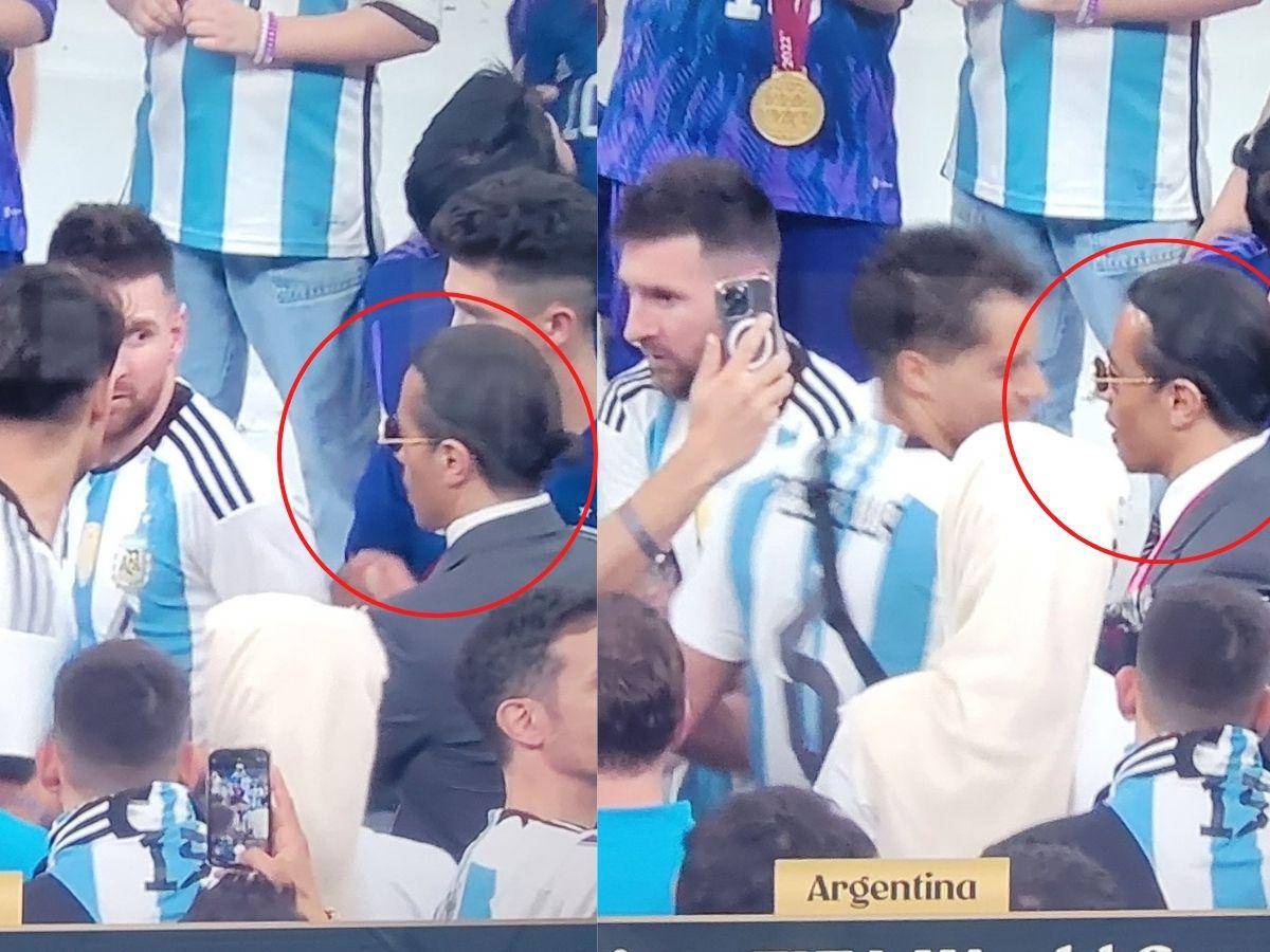 Messi ignora a famoso chef Salt Bae durante la celebración de Argentina