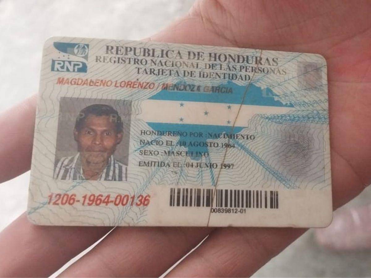 Documentación que se encontró, en las pocas pertenencias que le dejaron a la víctima, con la que se logró identificar al occiso.