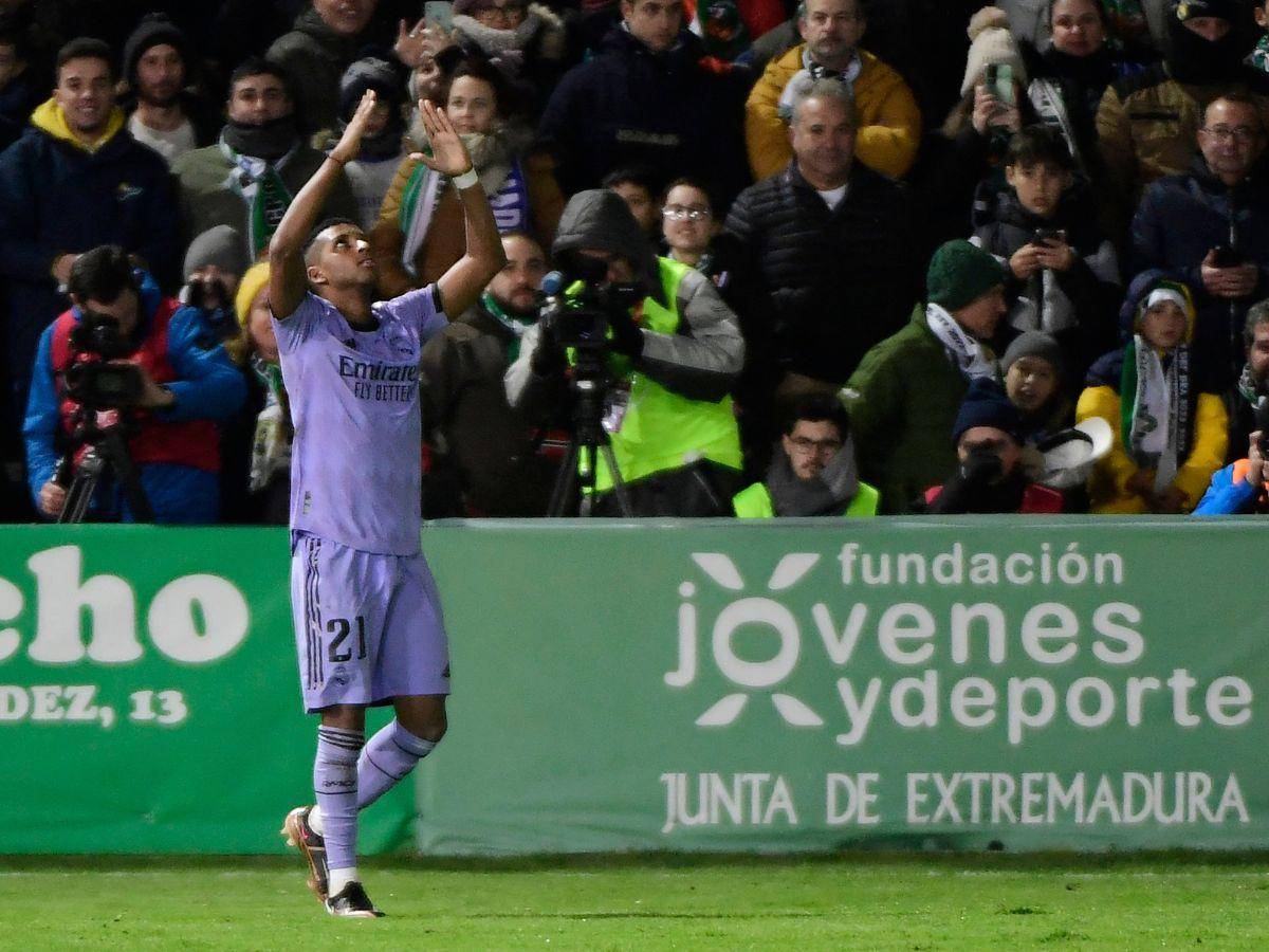 Con golazo de Rodrygo, Real Madrid se mete a octavos de Copa del Rey venciendo 1-0 al Cacereño