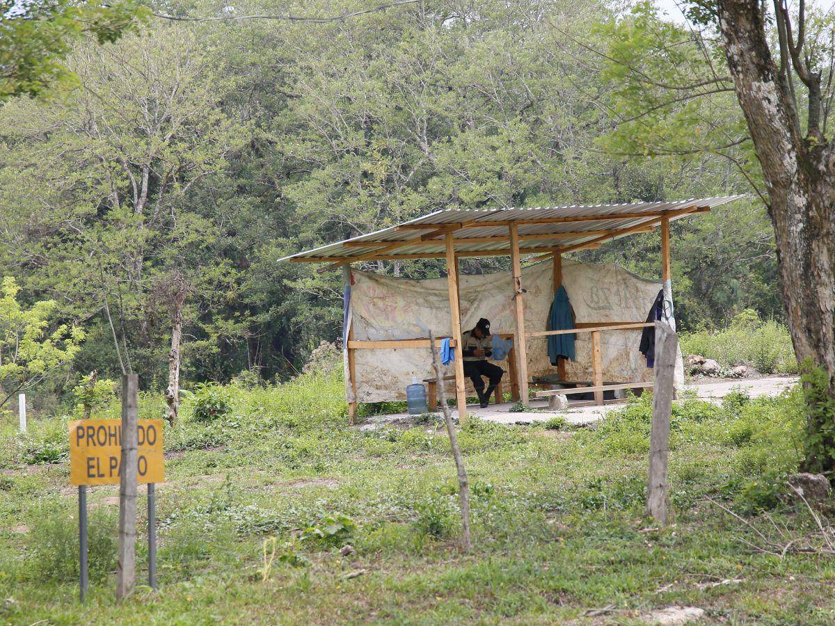 $!Hasta guardias de seguridad han puesto en algunos terrenos ya delimitados dentro del área bajo reserva del Lago de Yojoa.