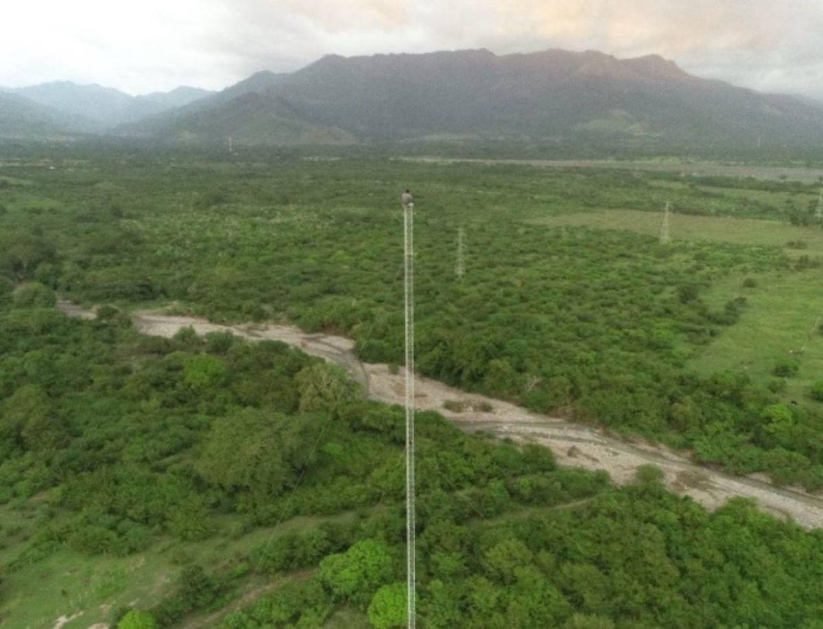 Paciente psiquiátrico de Olanchito arriesga su vida escalando antena de radio