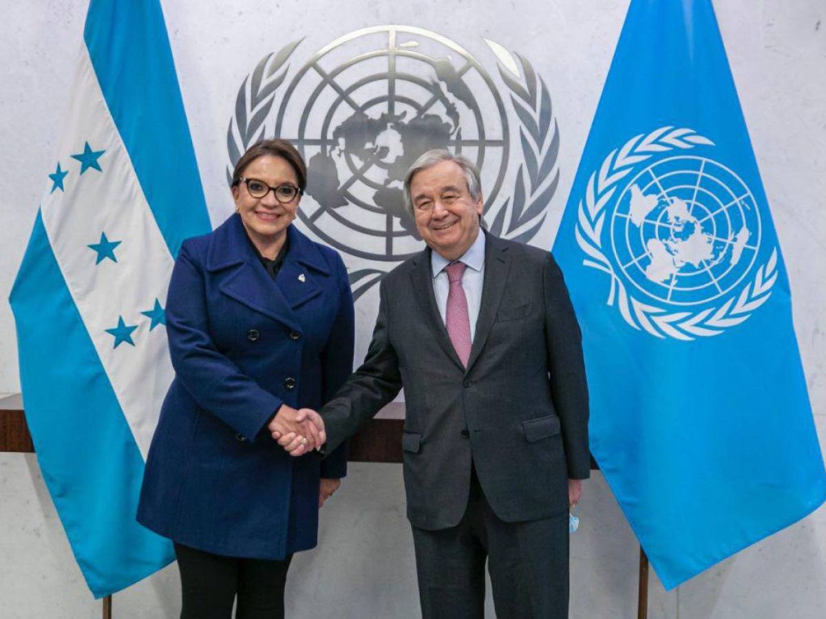 Presidenta Xiomara Castro se reunió este miércoles con António Guterres en Nueva York, EE UU