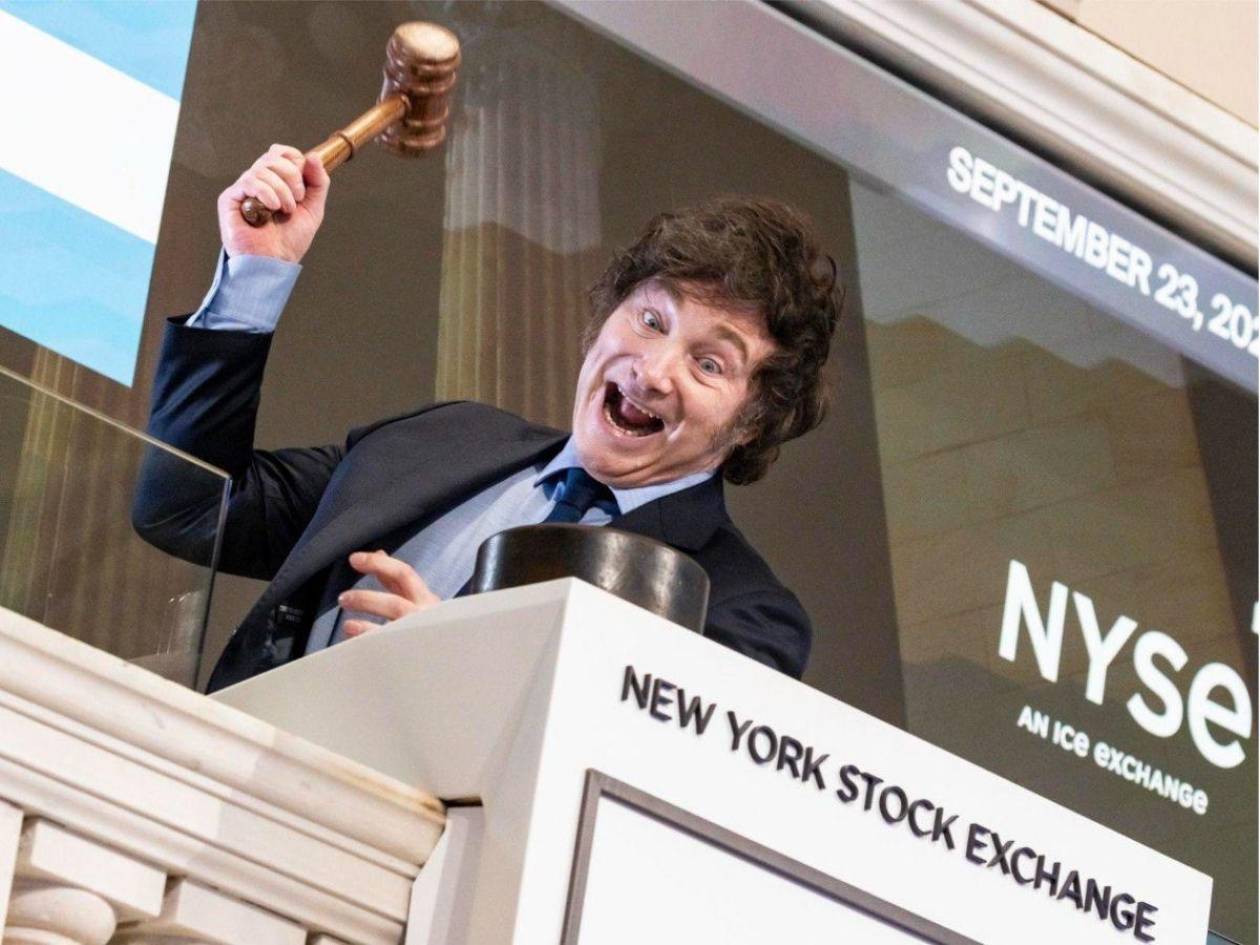 Javier Milei protagoniza el toque de campana en Wall Street