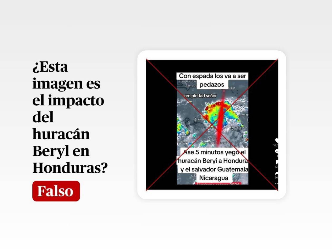 La imagen de este fenómeno sobre Venezuela y Curazao no tiene relación con Honduras